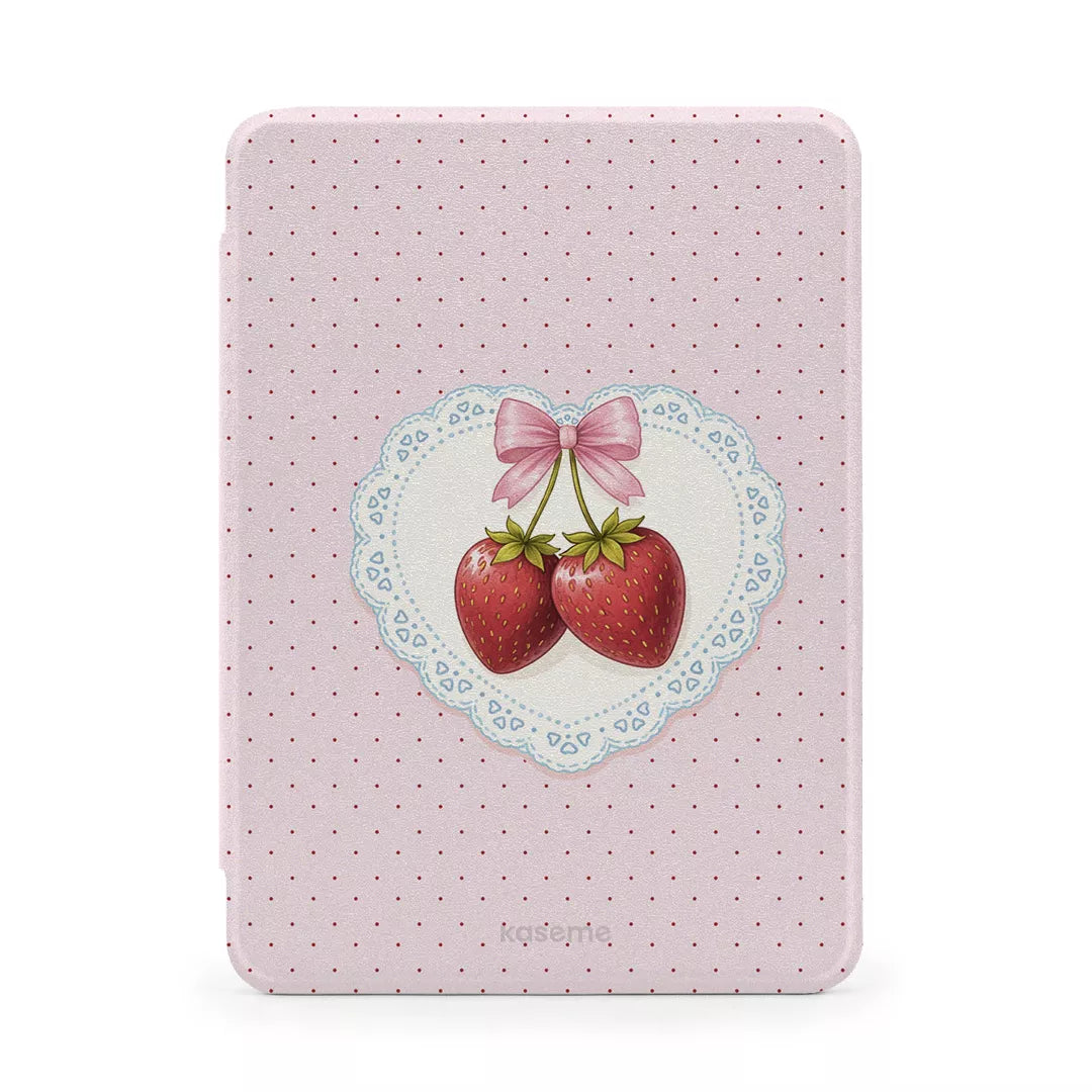 Kobo Clara Color / Black & White Fresa Lace Pink E-Reader Case -