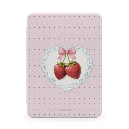 Kobo Clara Color / Black & White Fresa Lace Pink E-Reader Case -