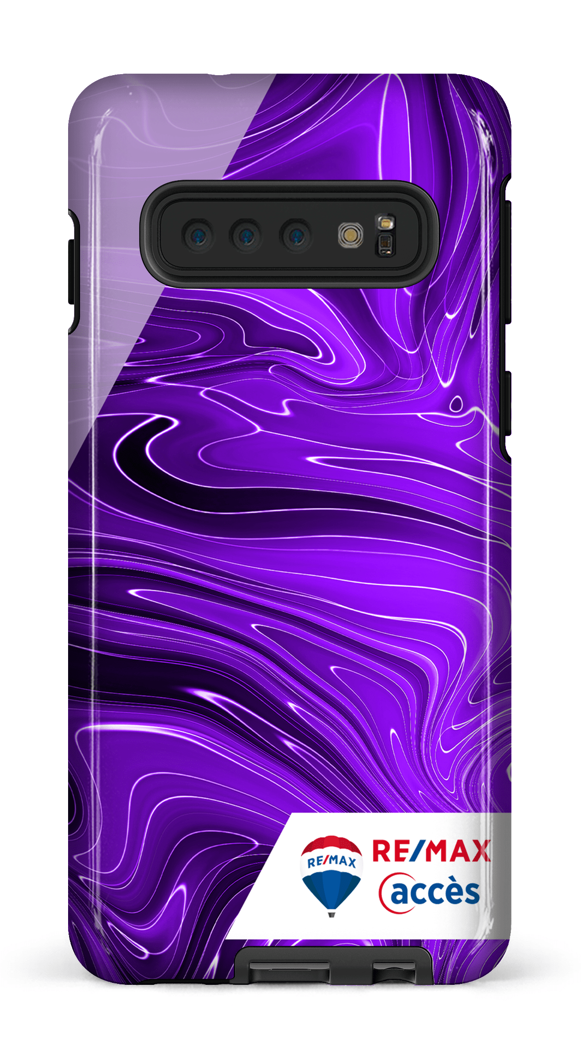 Galaxy S10 Tough Peinture marbrée sombre violette -