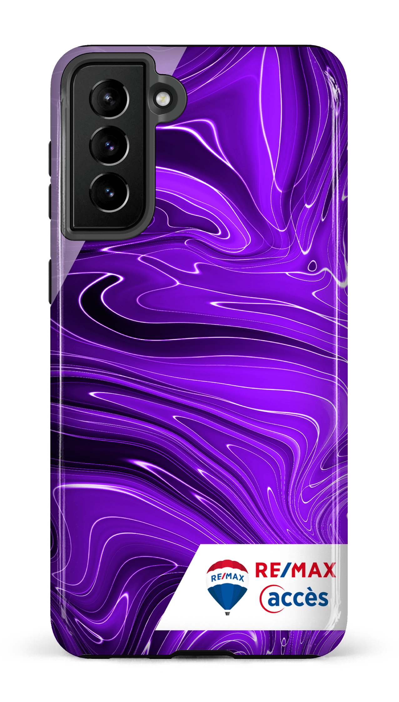 Galaxy S21 Plus Tough Peinture marbrée sombre violette -