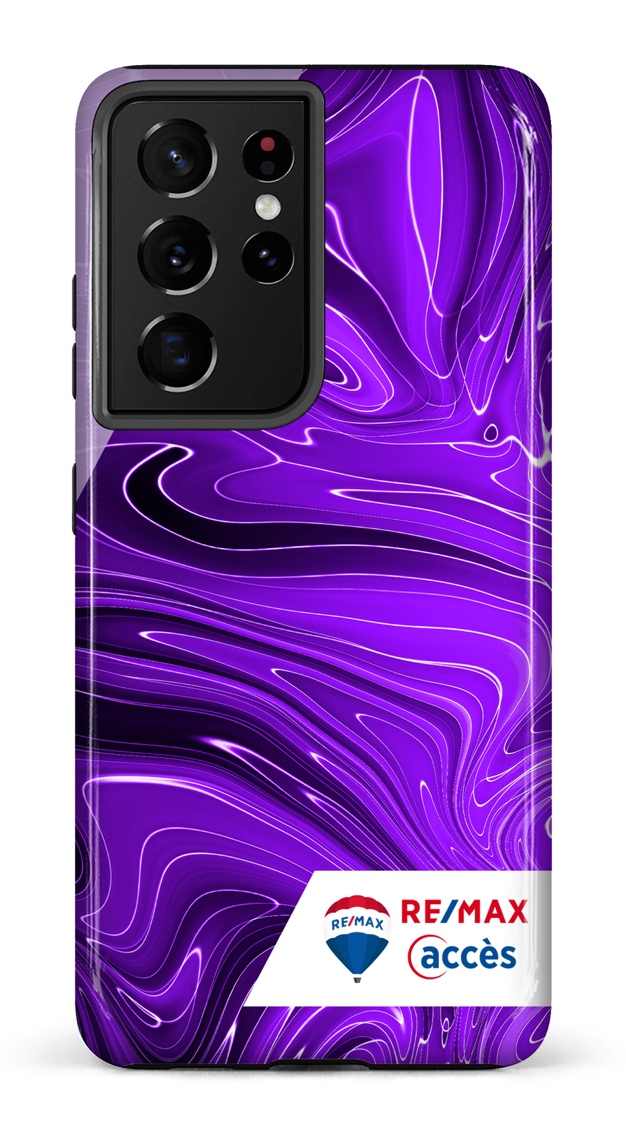 Galaxy S21 Ultra Tough Peinture marbrée sombre violette -