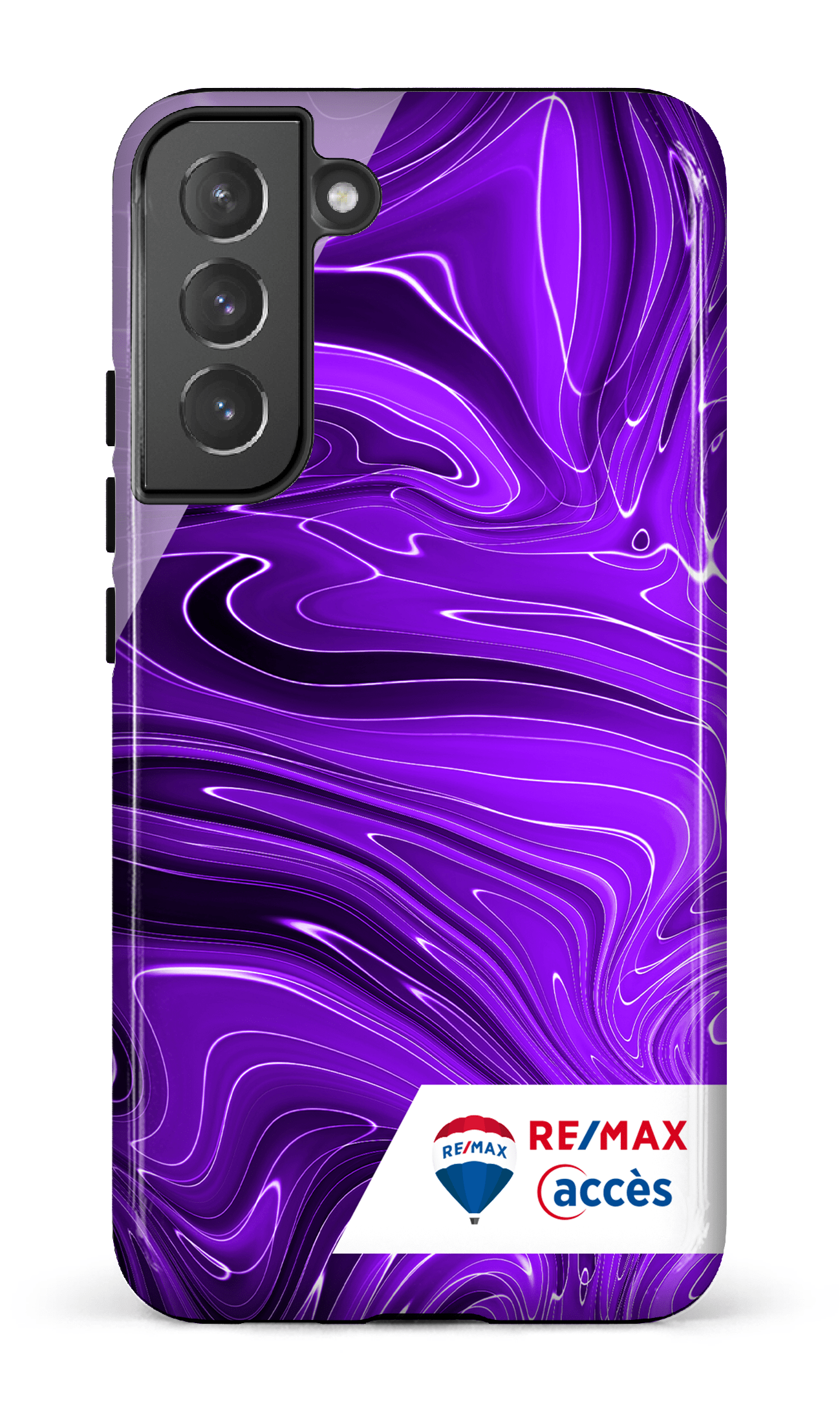 Galaxy S22 Plus Tough Peinture marbrée sombre violette -