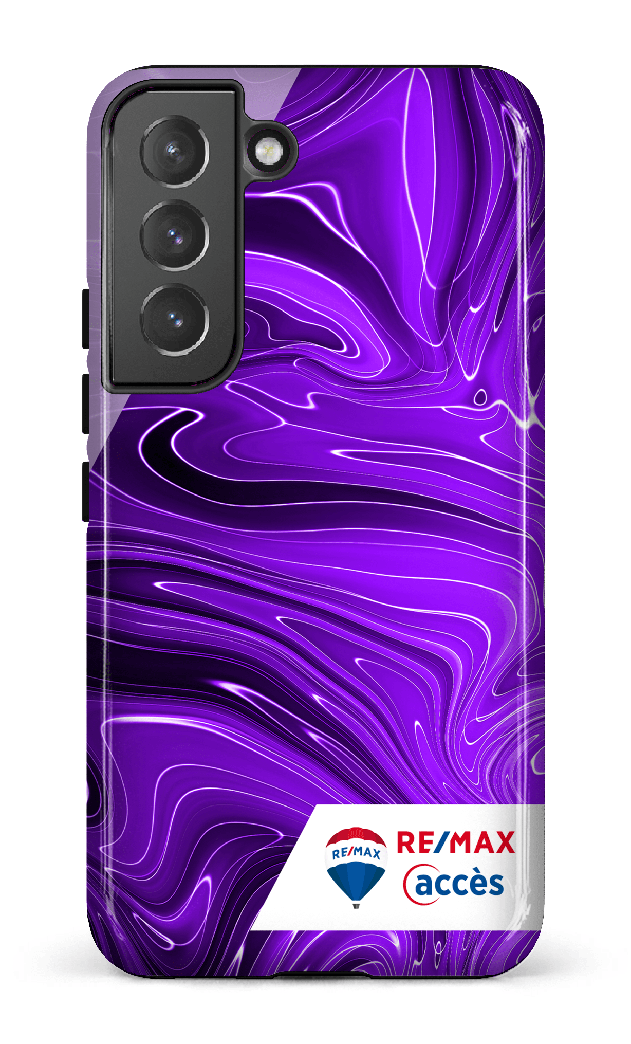 Galaxy S22 Tough Peinture marbrée sombre violette -