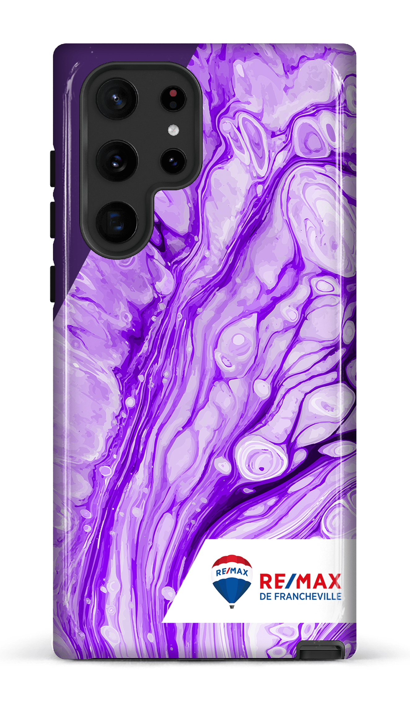 Galaxy S22 Ultra Tough Peinture marbrée claire violette de Francheville -
