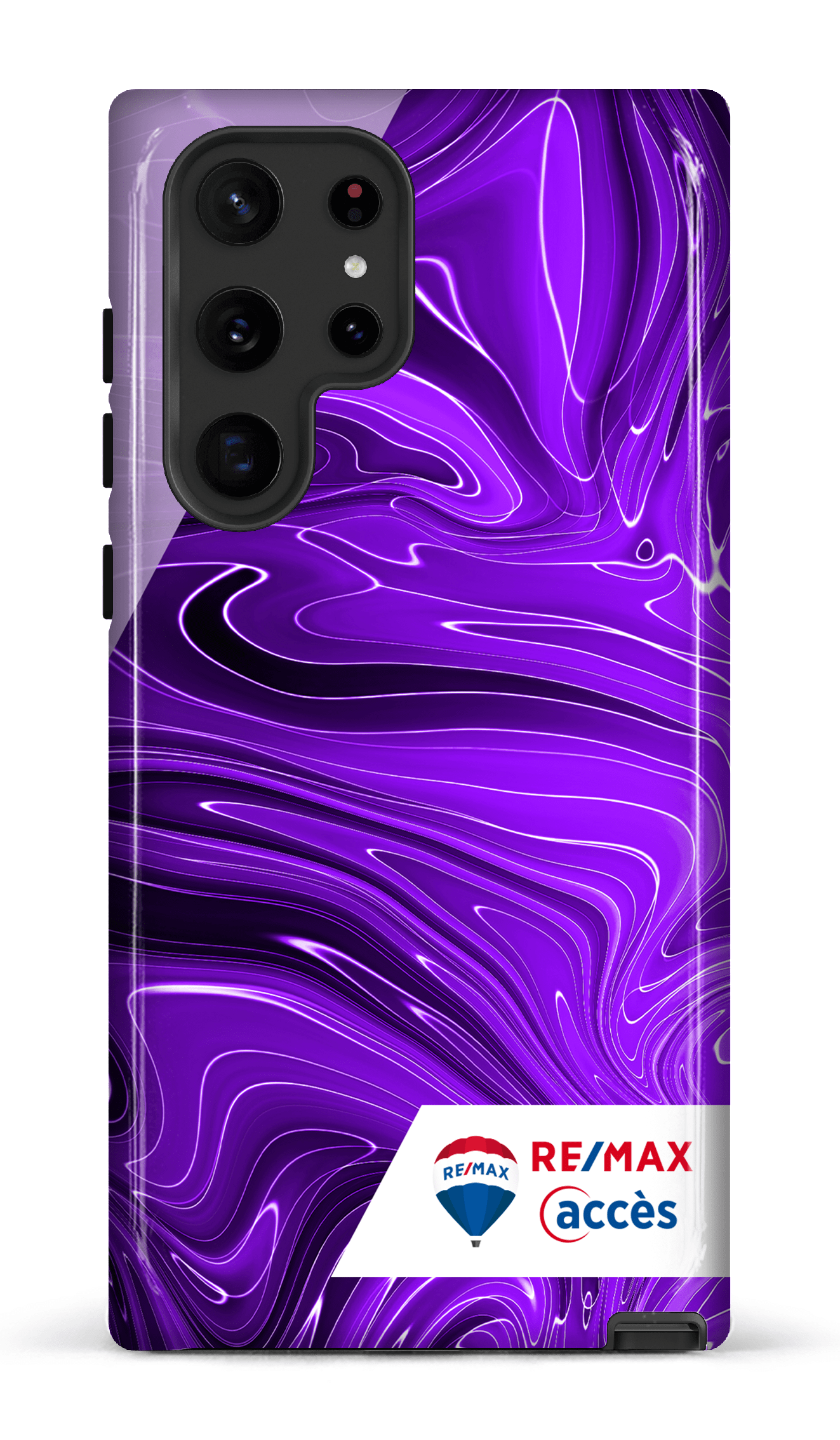 Galaxy S22 Ultra Tough Peinture marbrée sombre violette -