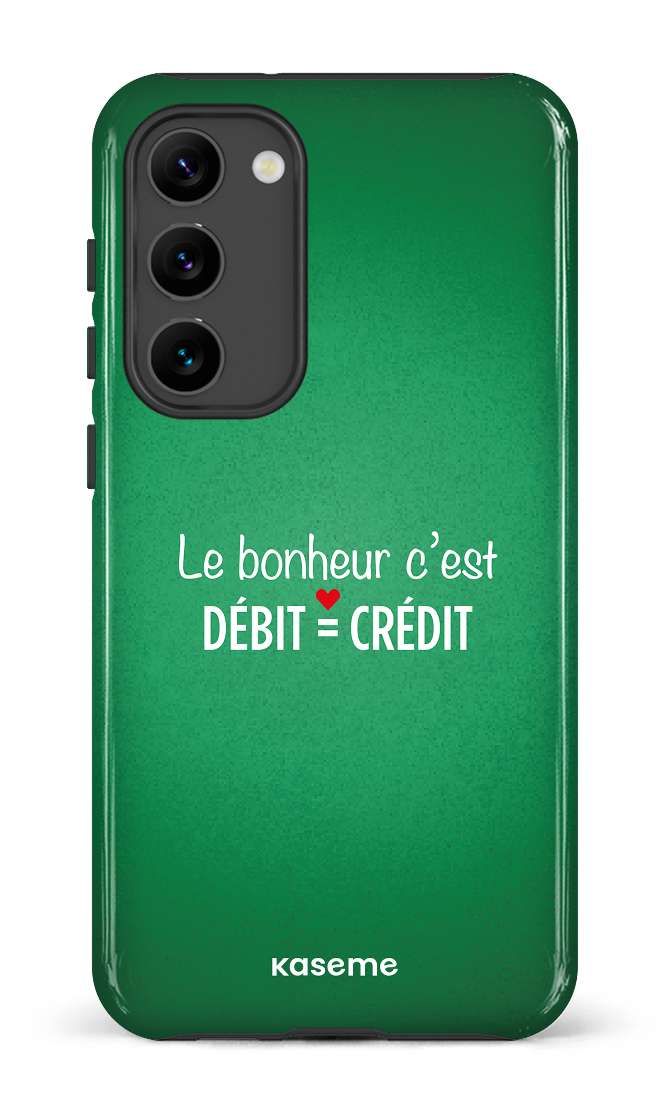 Galaxy S23 Plus Tough Gloss Le bonheur c'est débit = crédit (vert) -