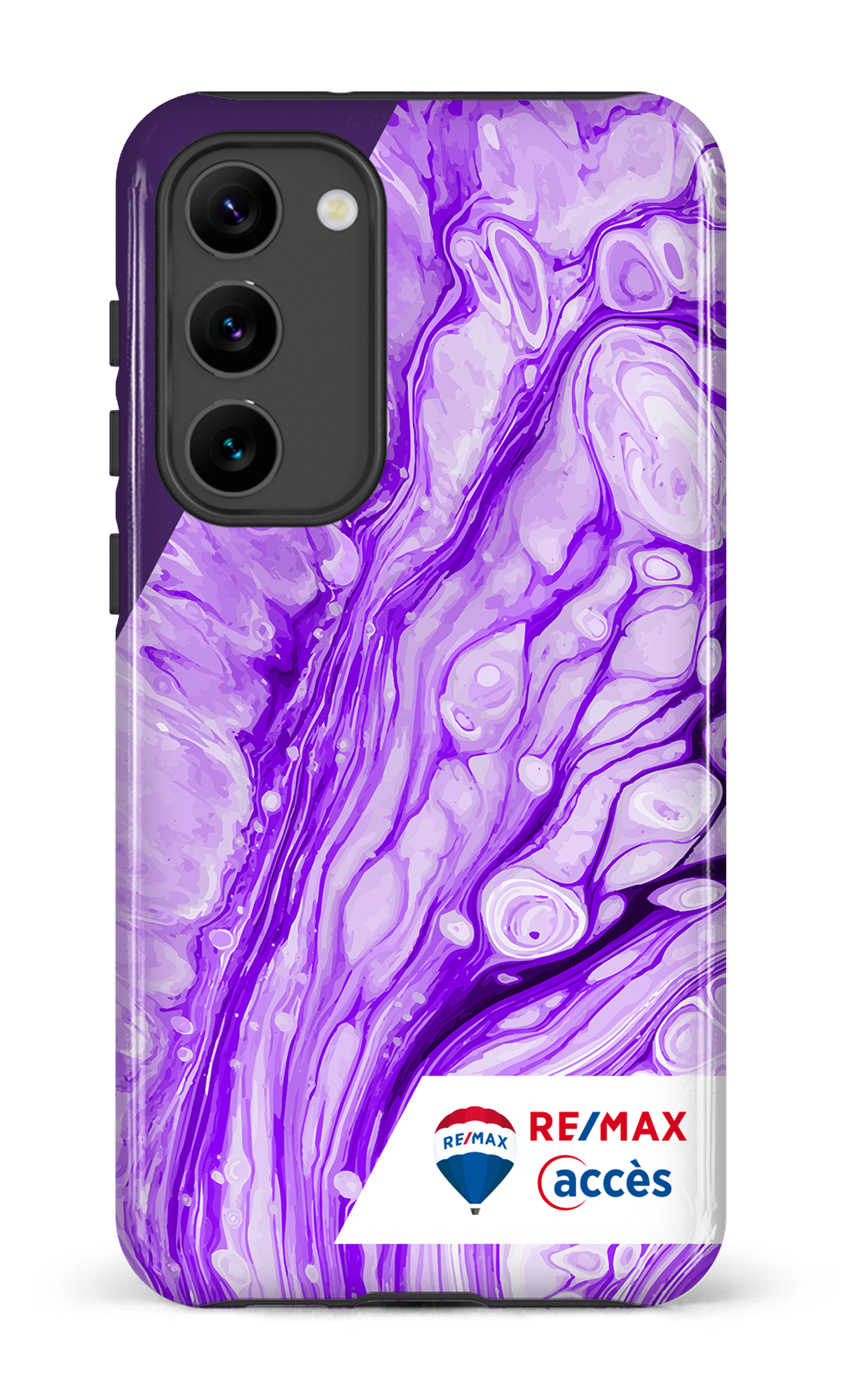 Galaxy S23 Plus Tough Gloss Peinture marbrée claire violette -