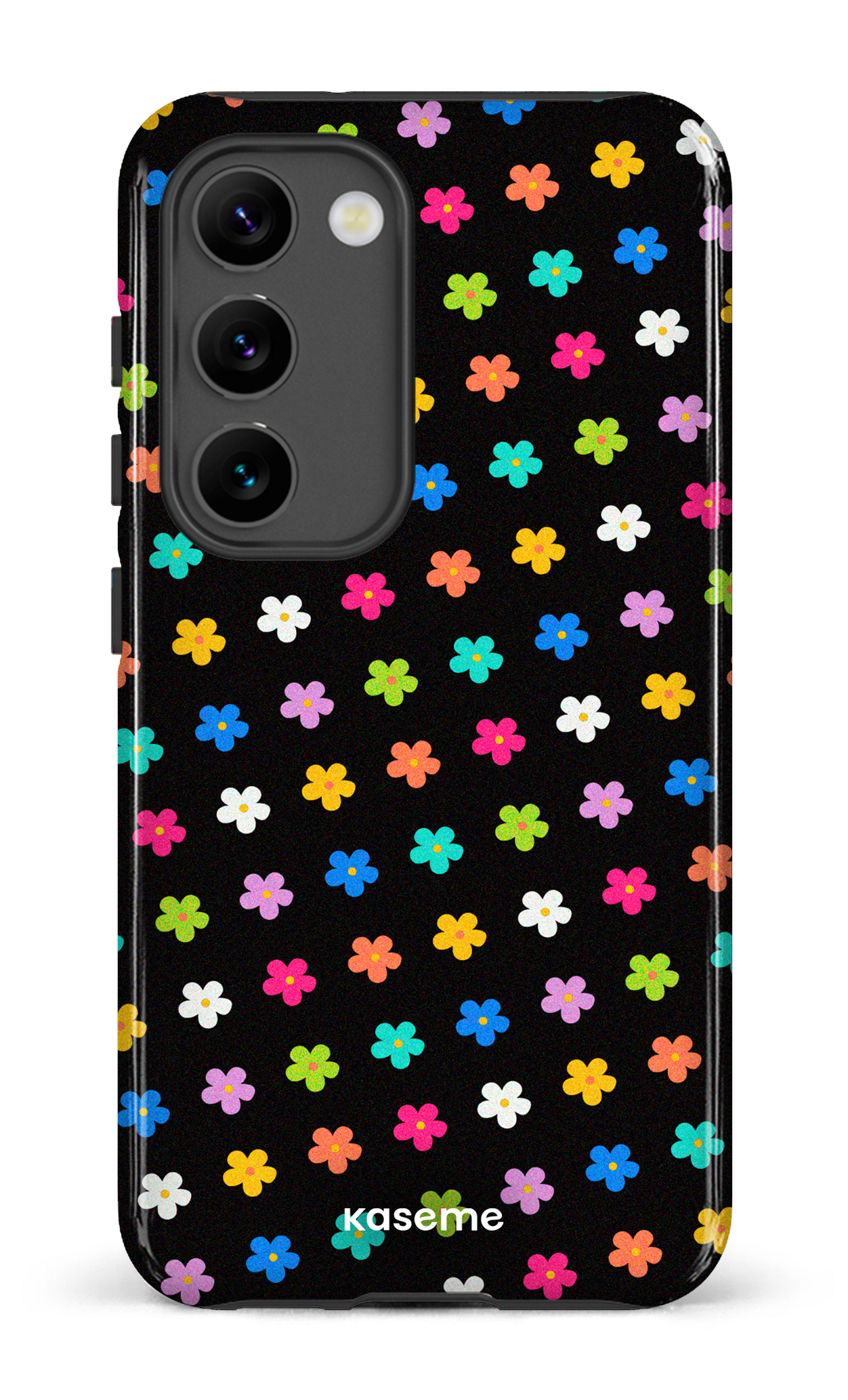 Galaxy S23 Tough Gloss Joyful Flowers Black -