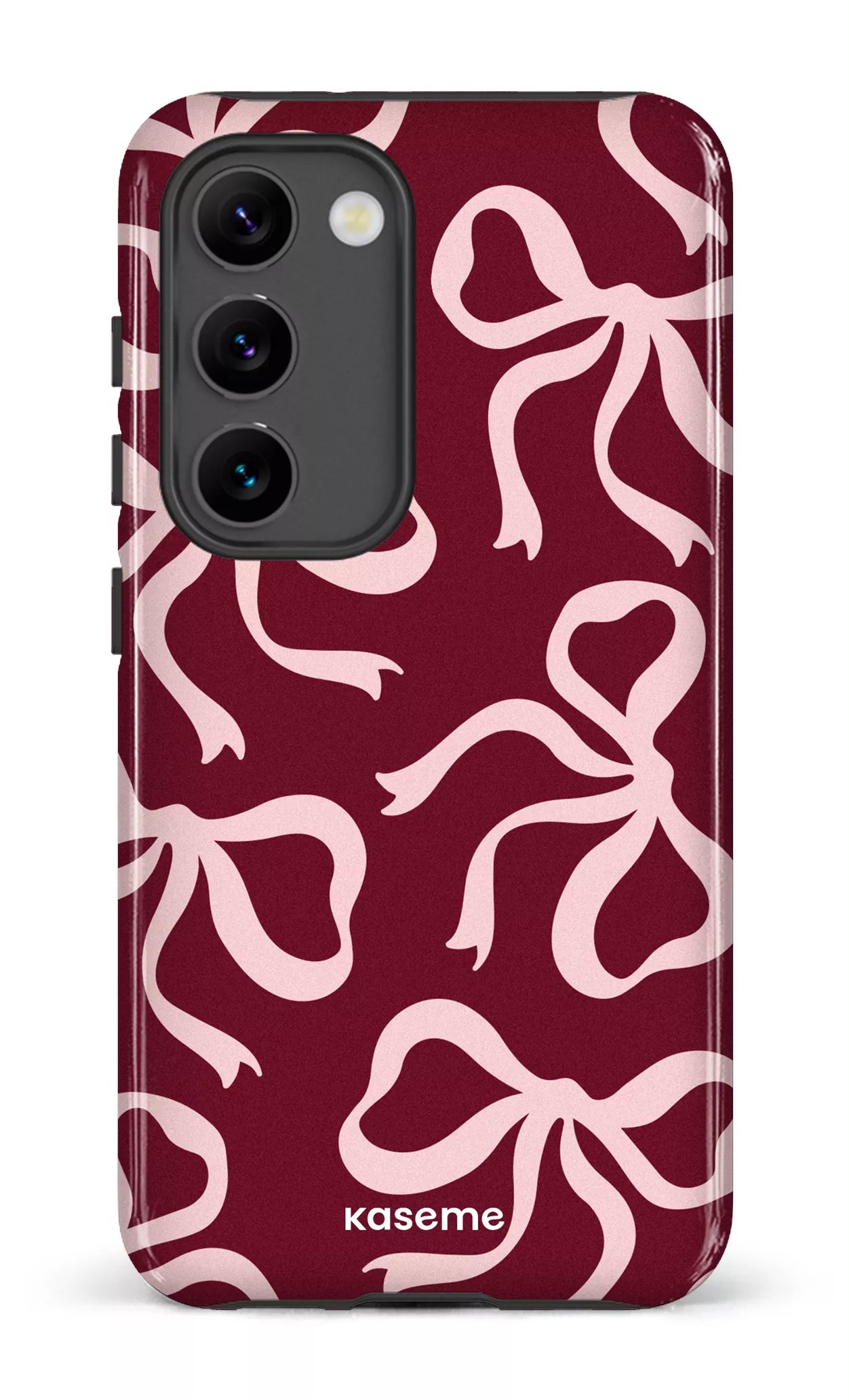 Galaxy S23 Tough Gloss Lace Burgundy & Pink -