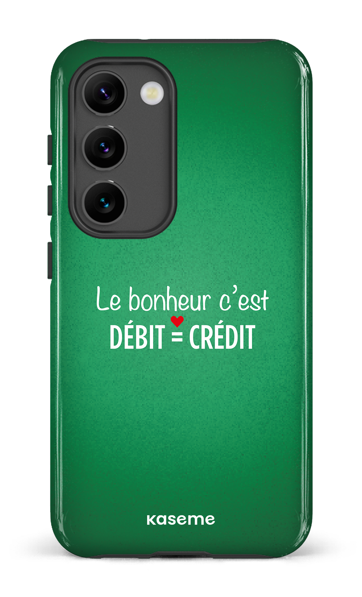 Galaxy S23 Tough Gloss Le bonheur c'est débit = crédit (vert) -