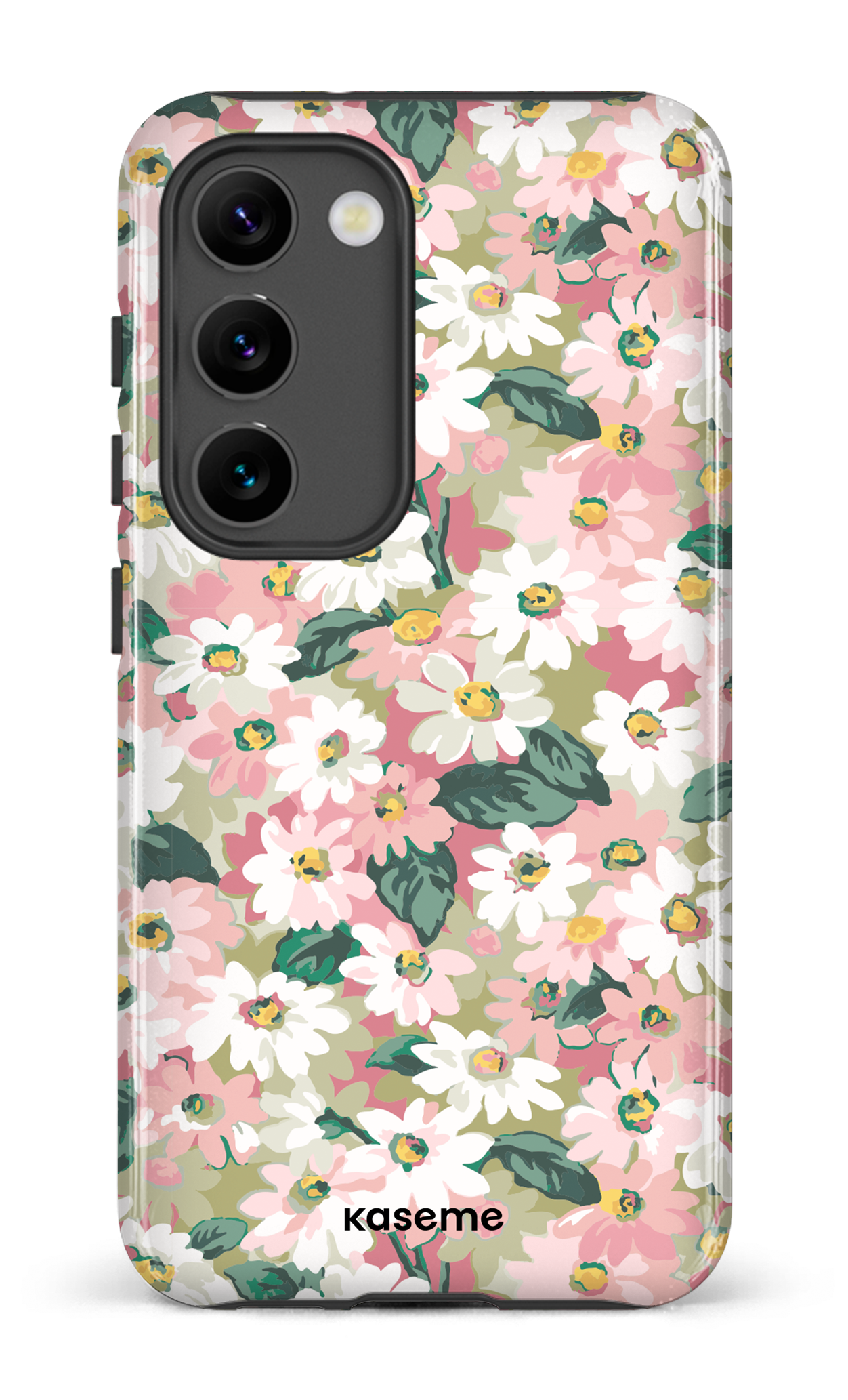Galaxy S23 Tough Gloss Mosaic of blooms green -