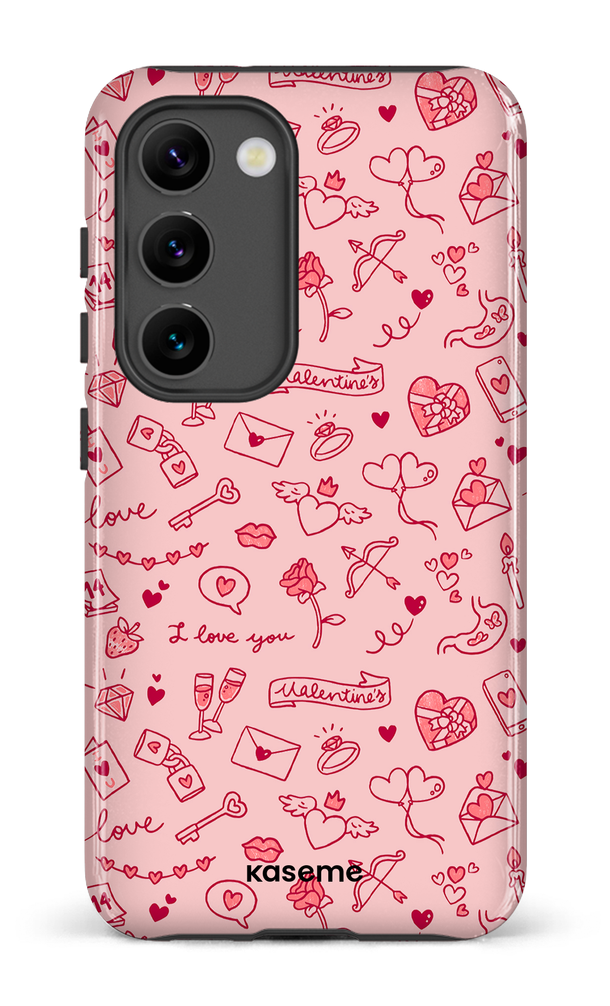 Galaxy S23 Tough Gloss My Valentine pink -