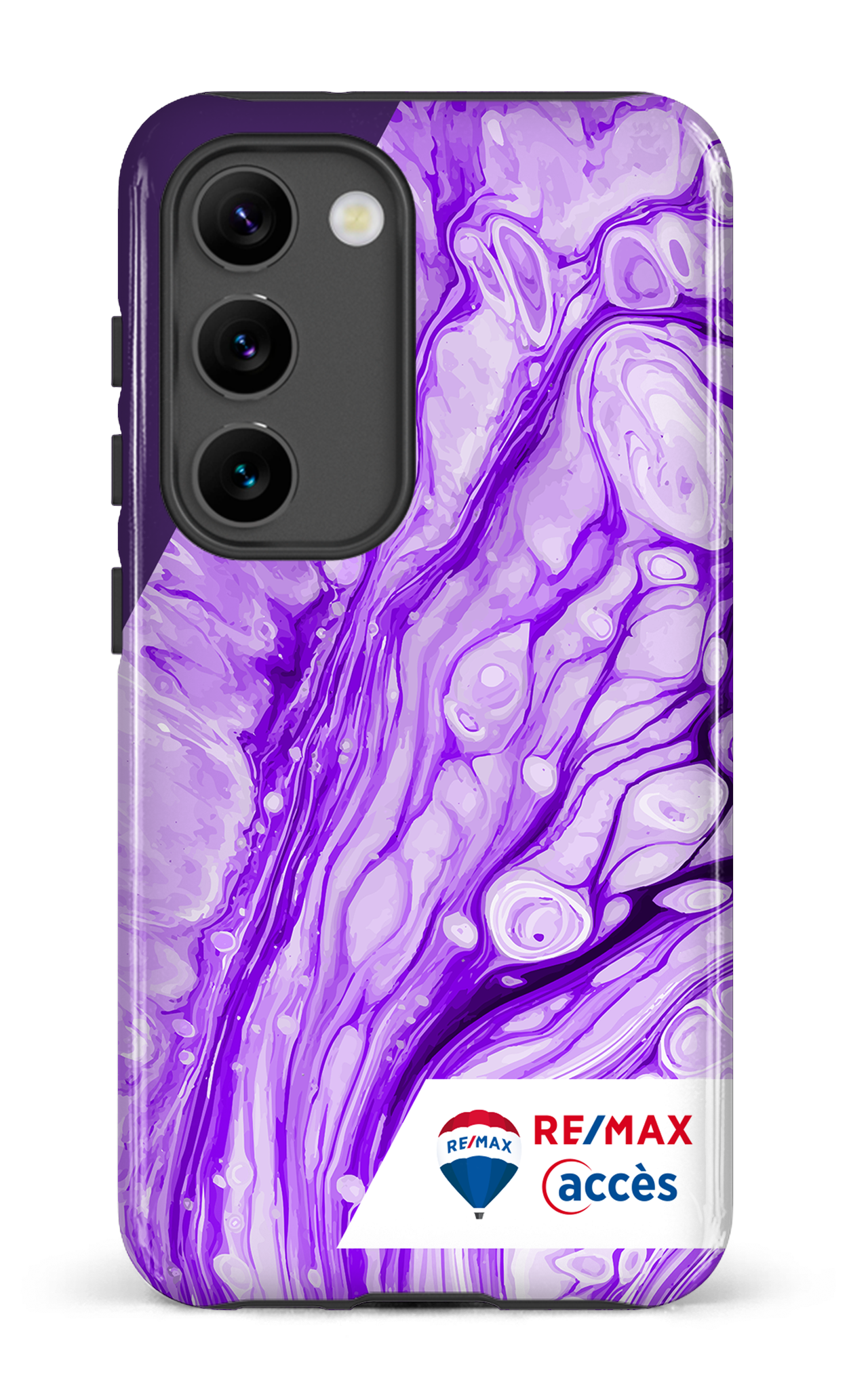 Galaxy S23 Tough Gloss Peinture marbrée claire violette -