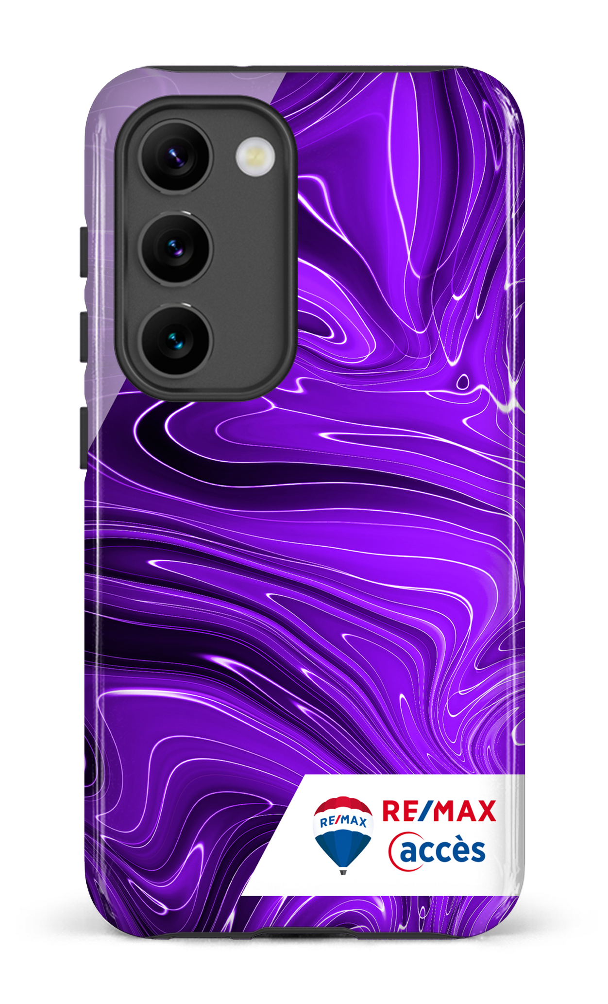 Galaxy S23 Tough Gloss Peinture marbrée sombre violette -