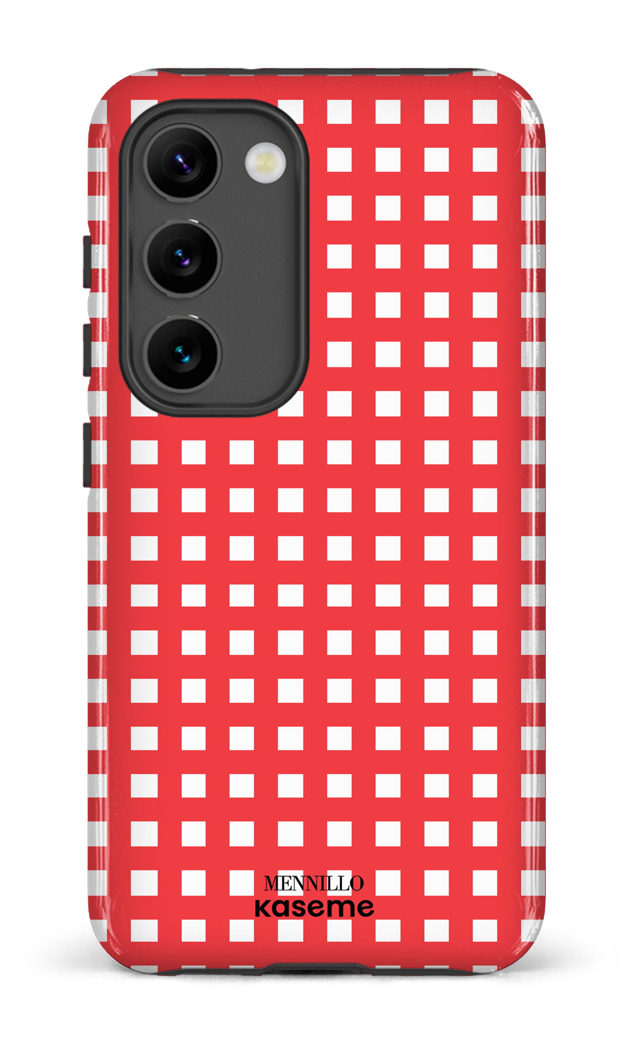 Galaxy S23 Tough Gloss Red Checkered by Mennillo -