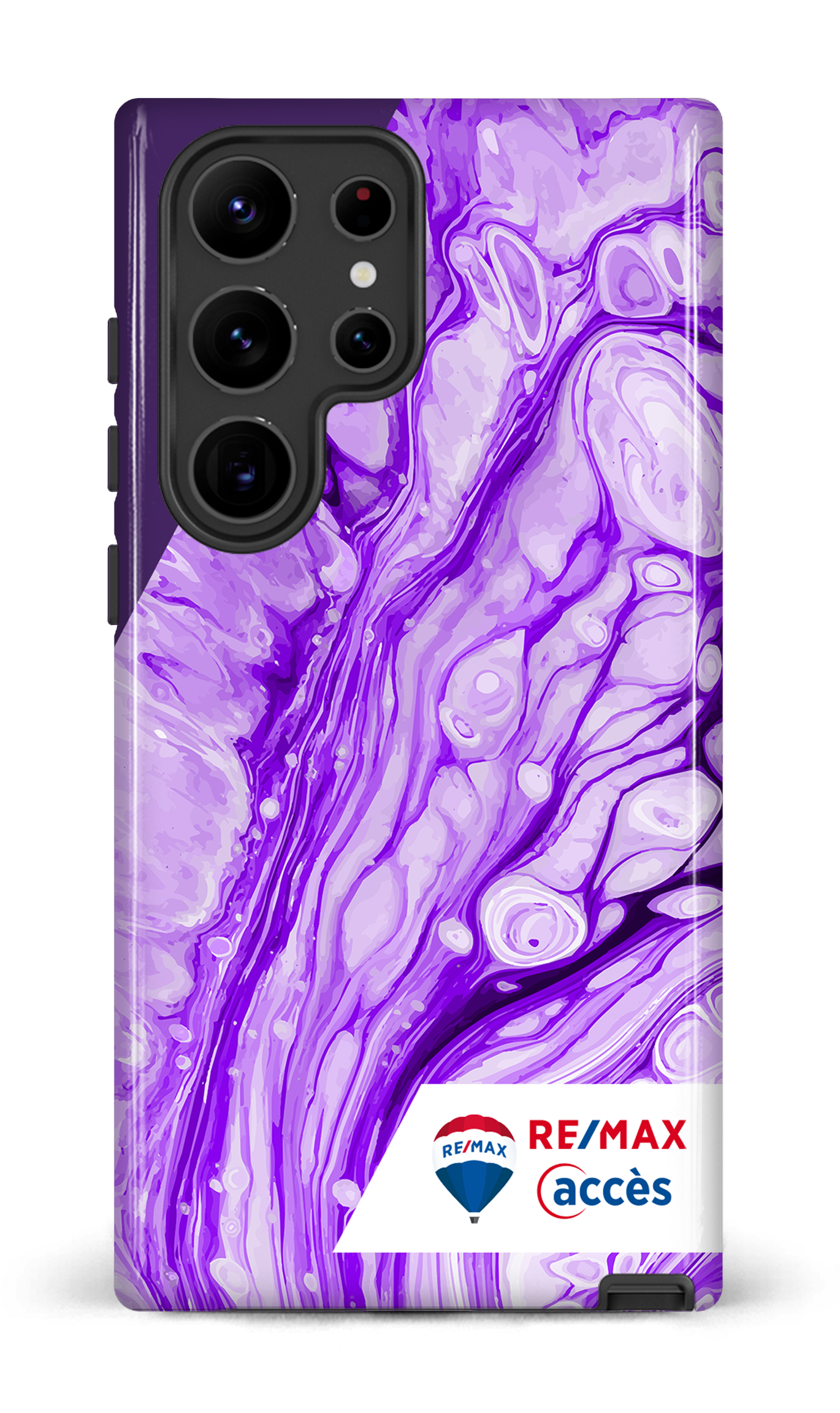 Galaxy S23 Ultra Tough Gloss Peinture marbrée claire violette -