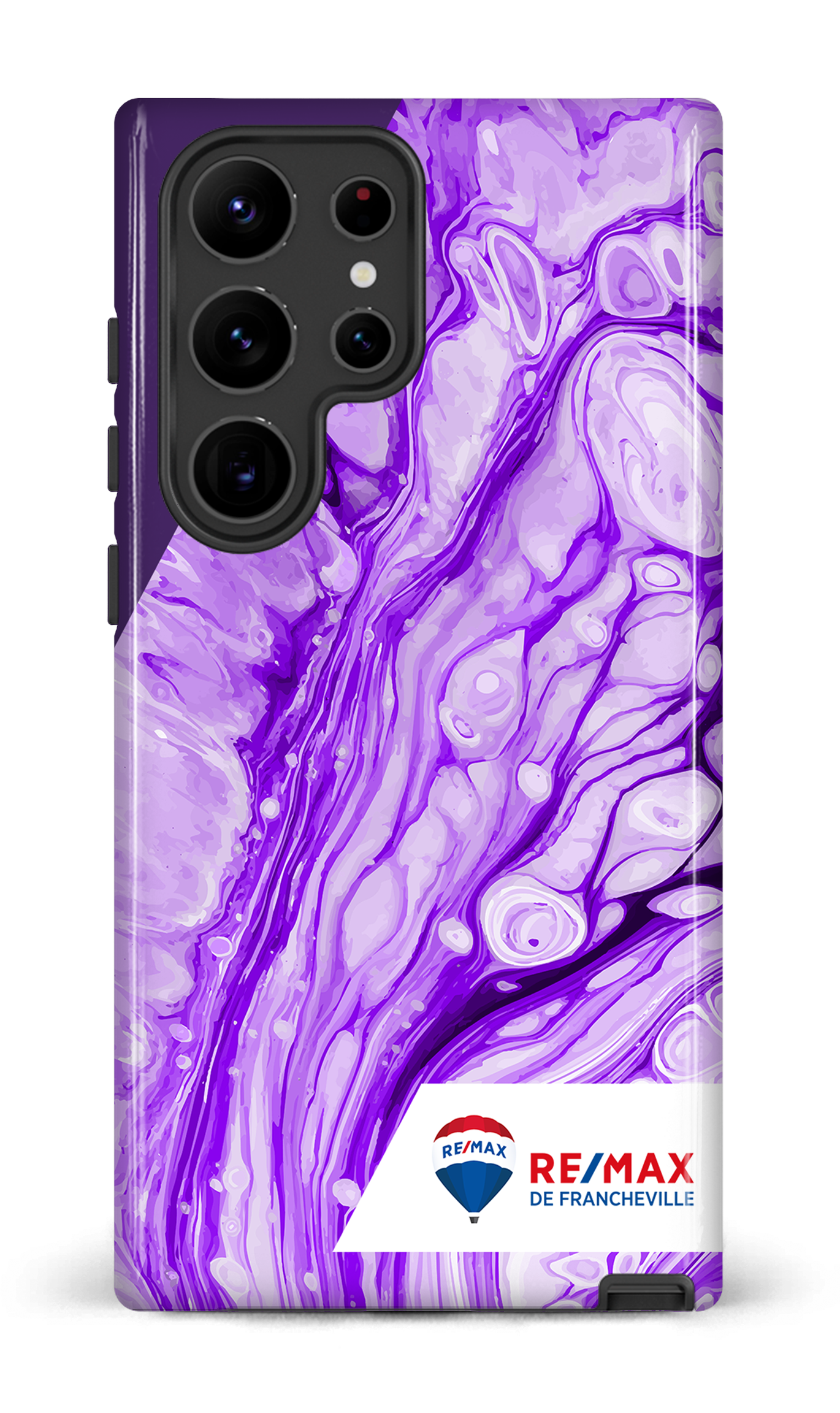 Galaxy S23 Ultra Tough Gloss Peinture marbrée claire violette de Francheville -