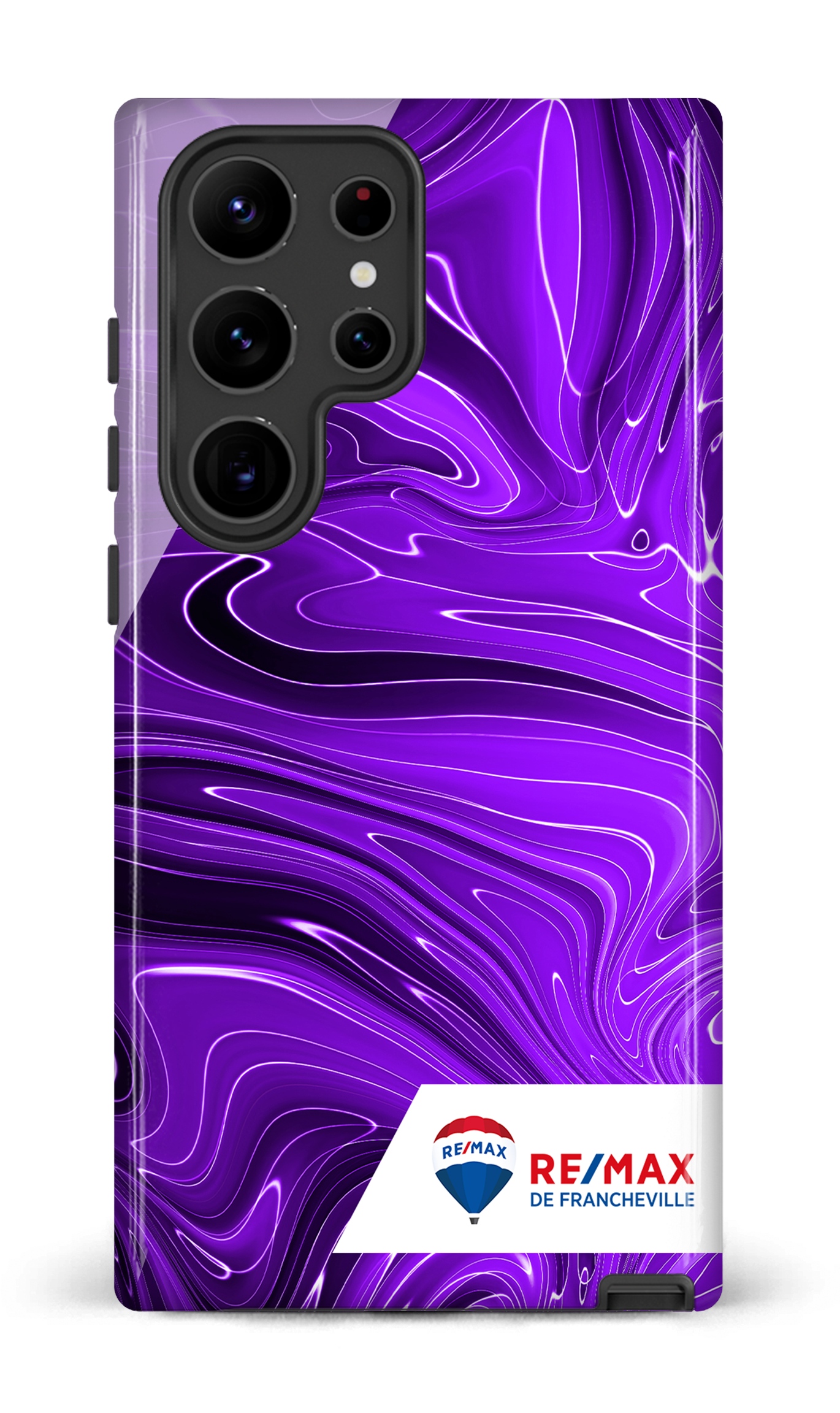 Galaxy S23 Ultra Tough Gloss Peinture marbrée sombre violette de Francheville -