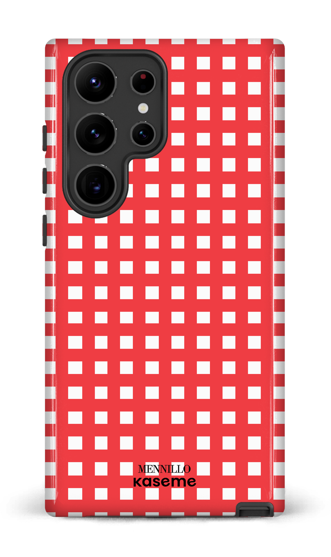 Galaxy S23 Ultra Tough Gloss Red Checkered by Mennillo -