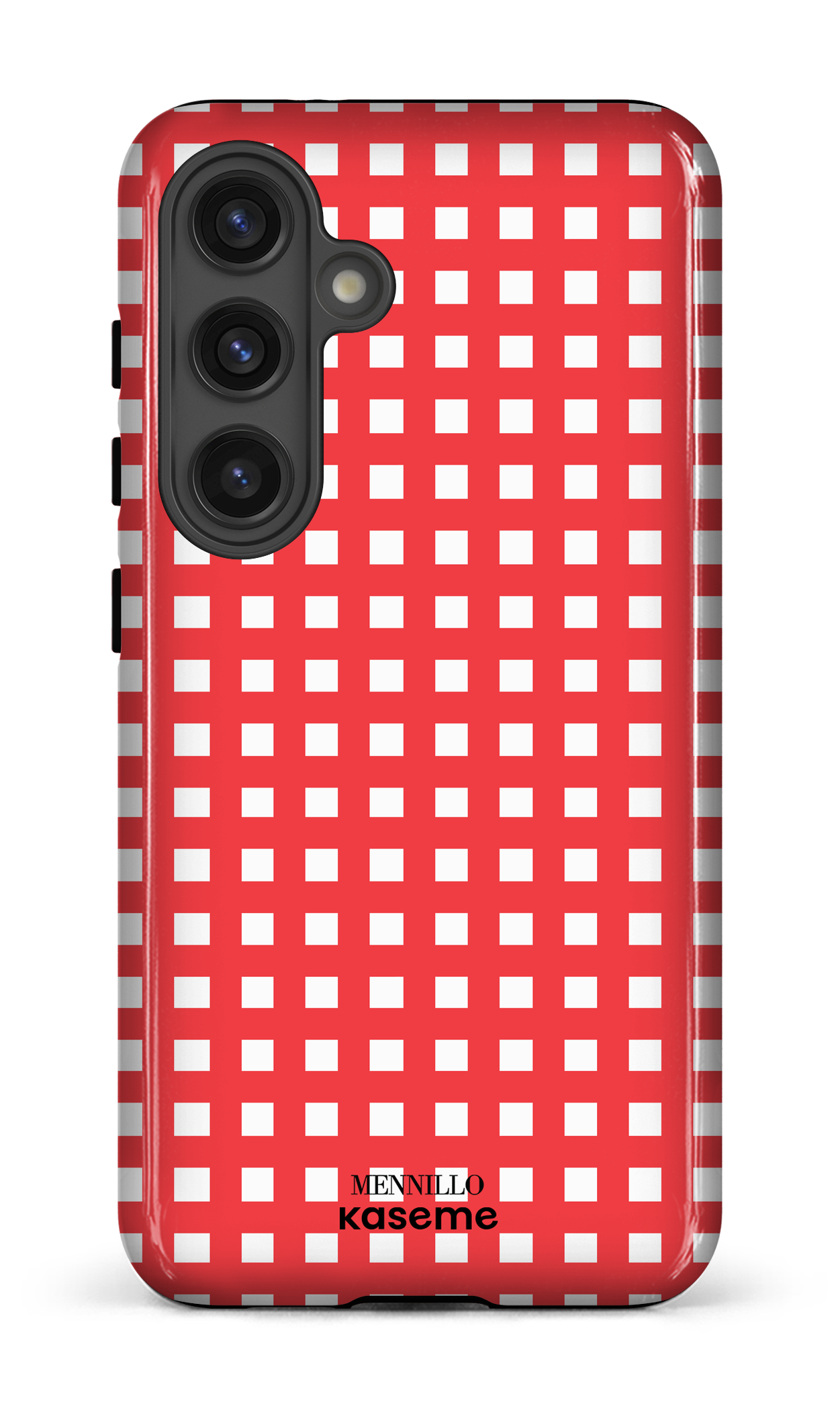 Galaxy S24 Tough (Gloss) Red Checkered by Mennillo -