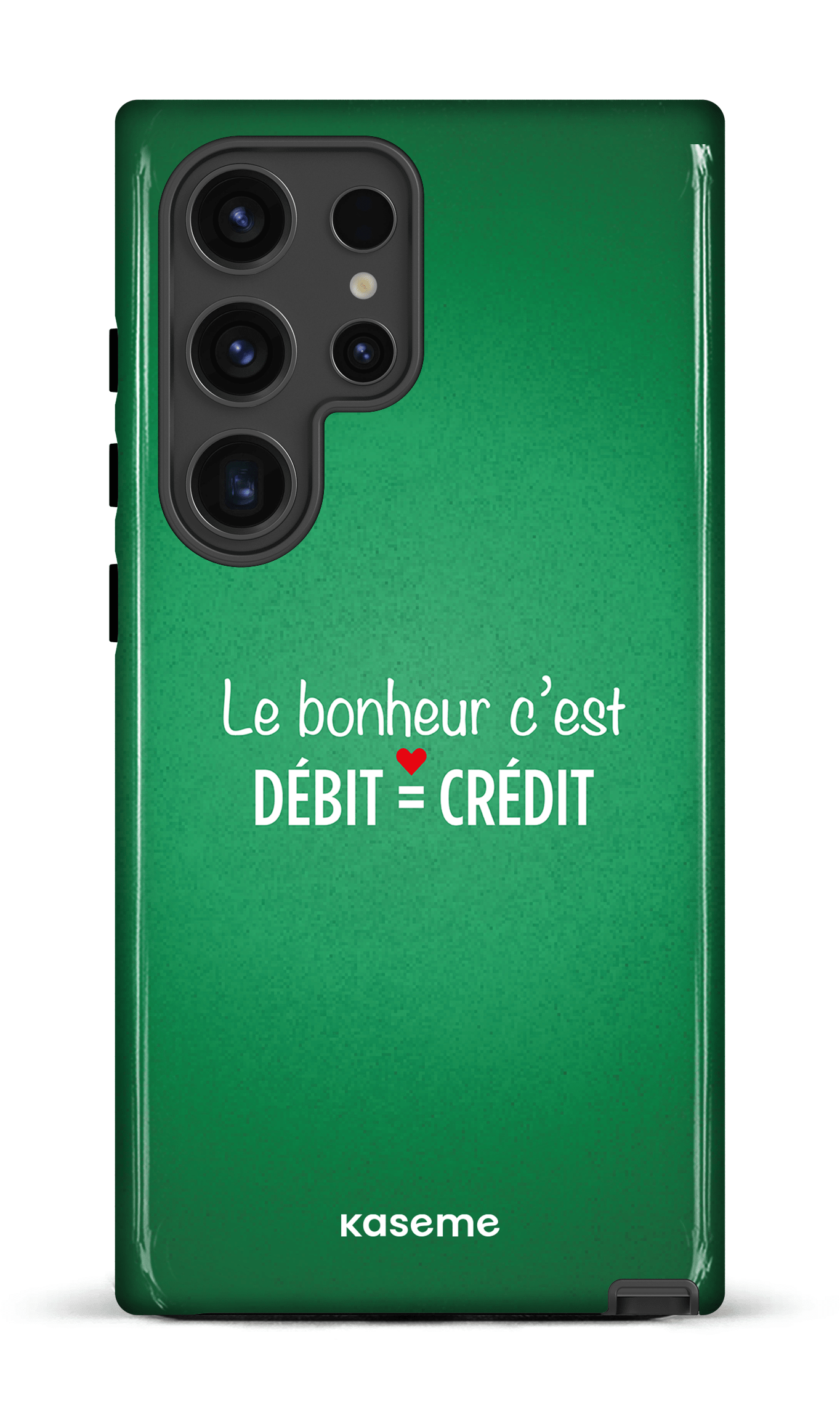 Galaxy S24 Ultra Tough (Gloss) Le bonheur c'est débit = crédit (vert) -