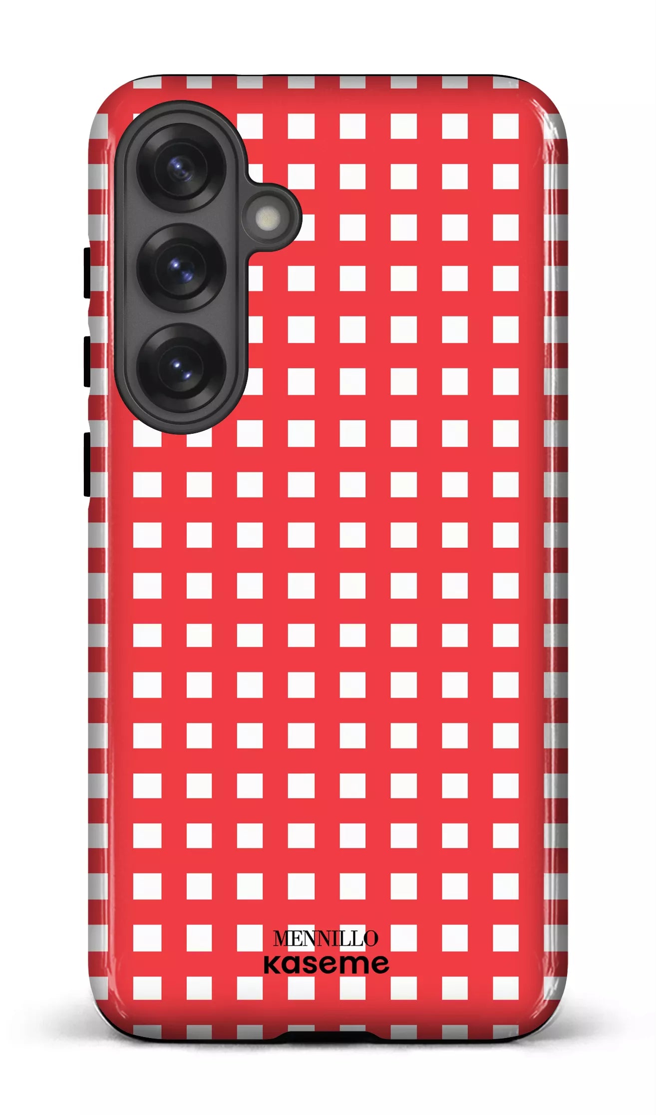 Galaxy S25 Plus Tough (Gloss) Red Checkered by Mennillo -