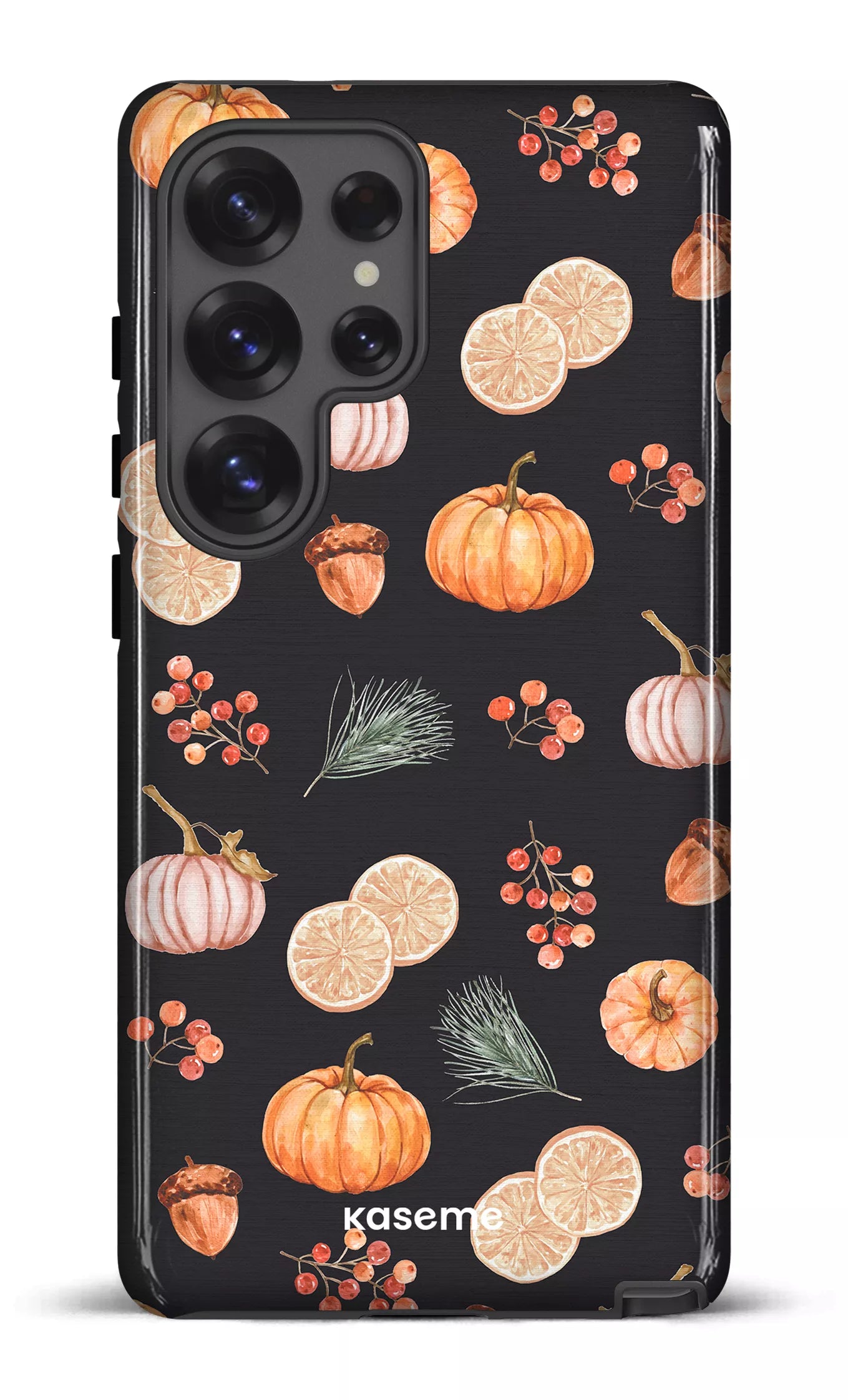 Galaxy S25 Ultra Tough (Gloss) Pumpkin Garden Black -