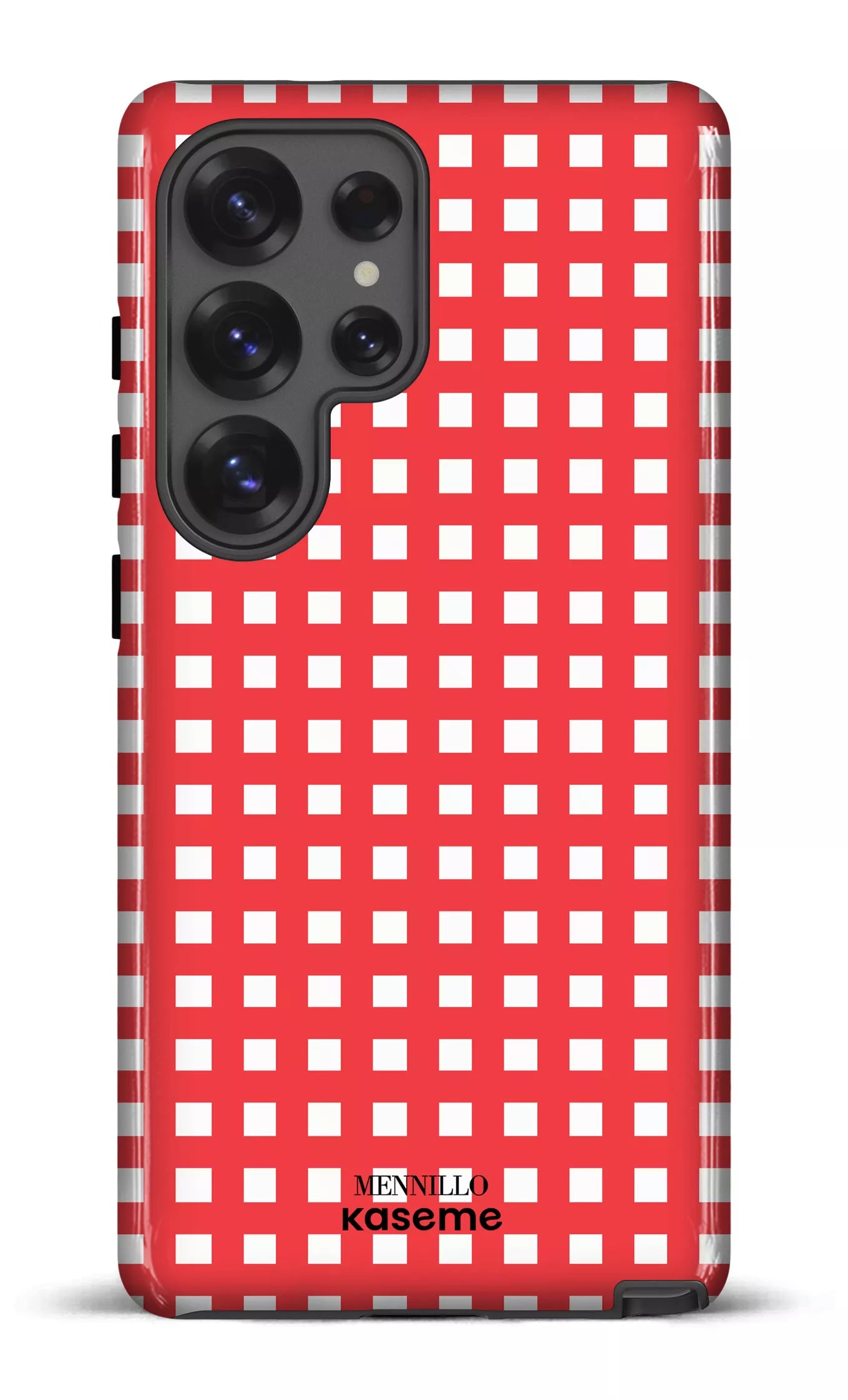 Galaxy S25 Ultra Tough (Gloss) Red Checkered by Mennillo -