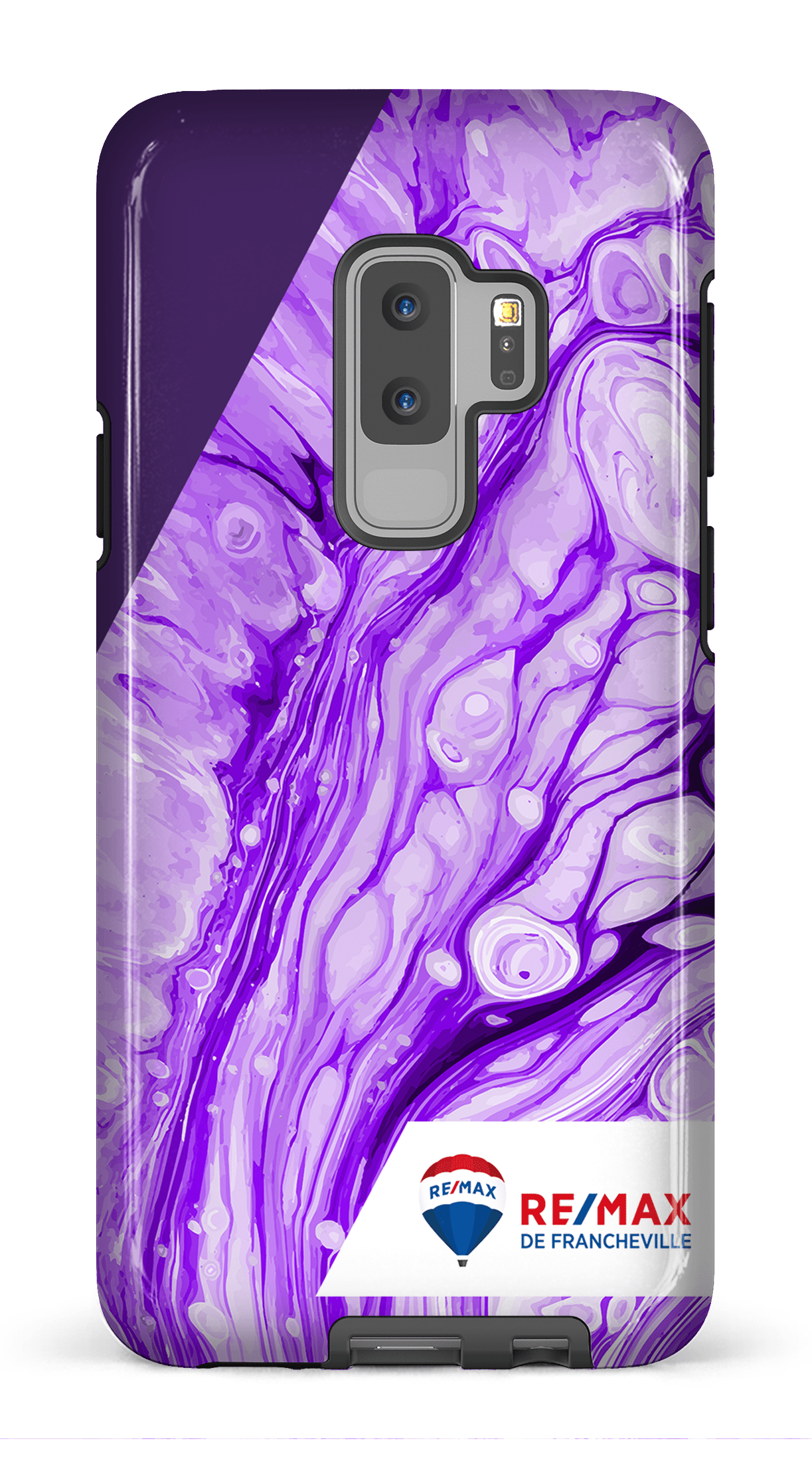 Galaxy S9 Plus Tough Peinture marbrée claire violette de Francheville -