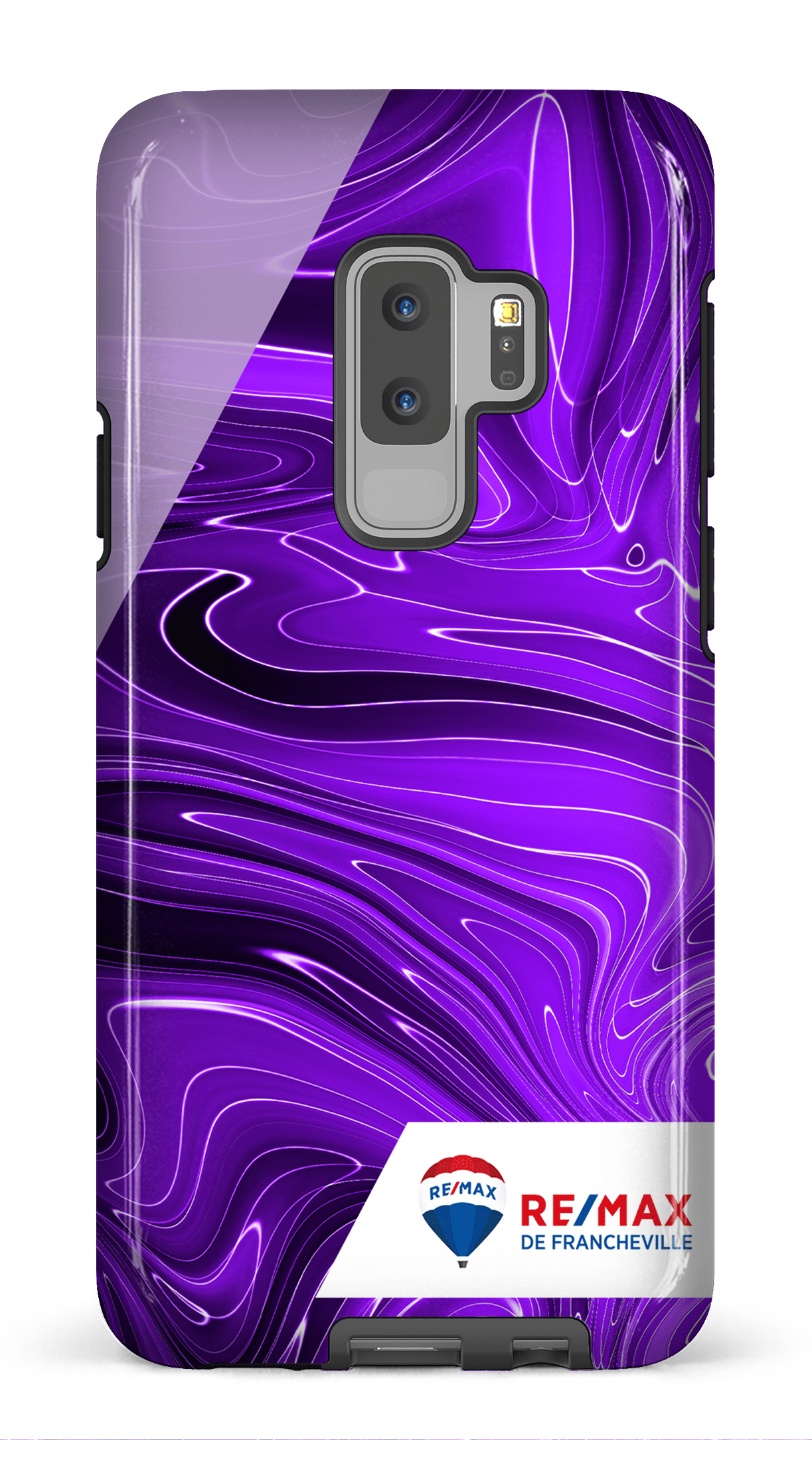 Galaxy S9 Plus Tough Peinture marbrée sombre violette de Francheville -