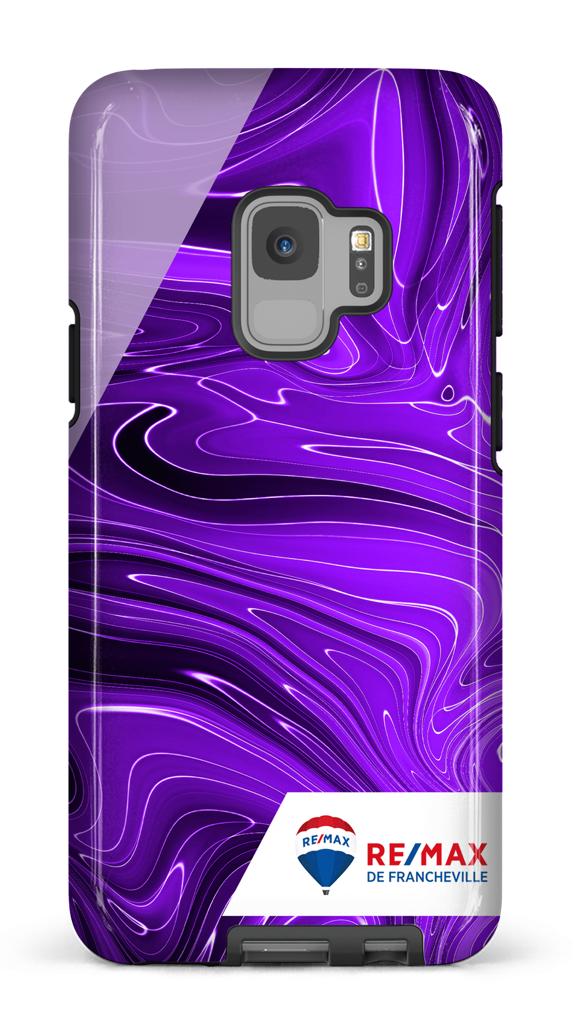 Galaxy S9 Tough Peinture marbrée sombre violette de Francheville -