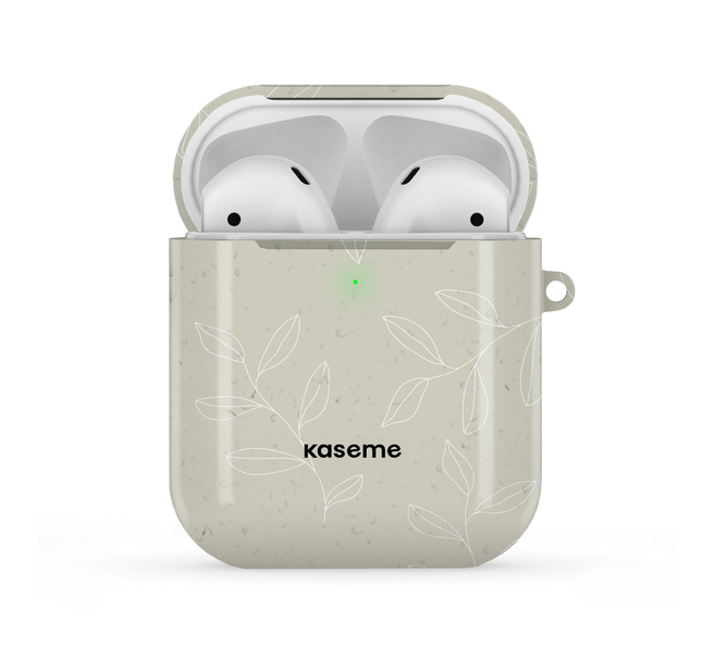 Gloomy Beige and White AirPods Case