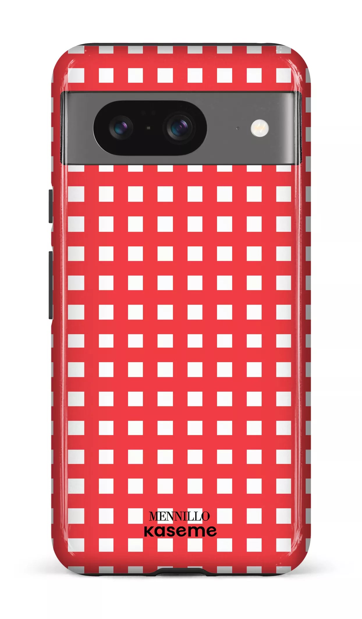 Google Pixel 8 Tough Gloss Red Checkered by Mennillo -