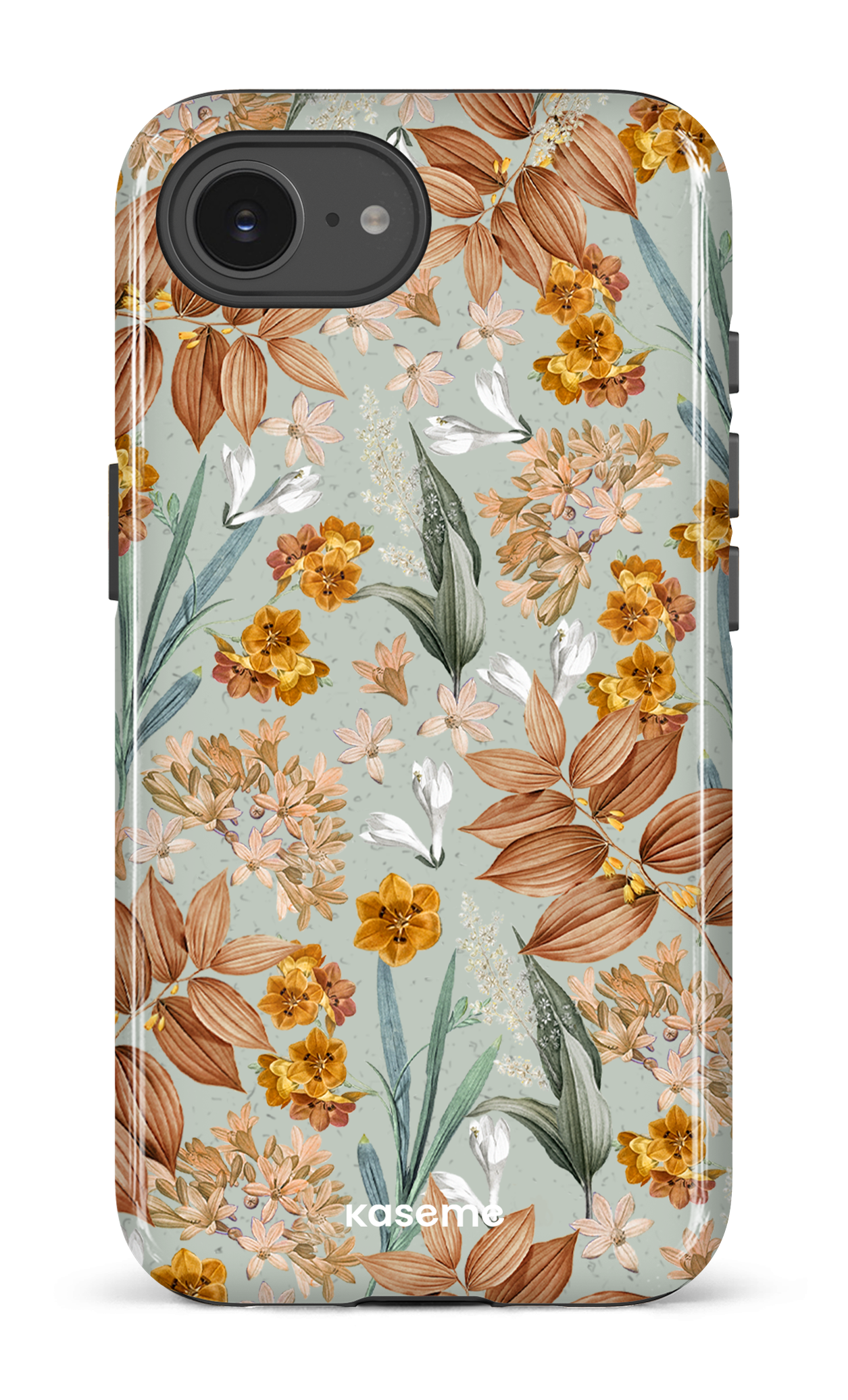 IPhone 16 E Impact Case Autumn Leaves Blue -