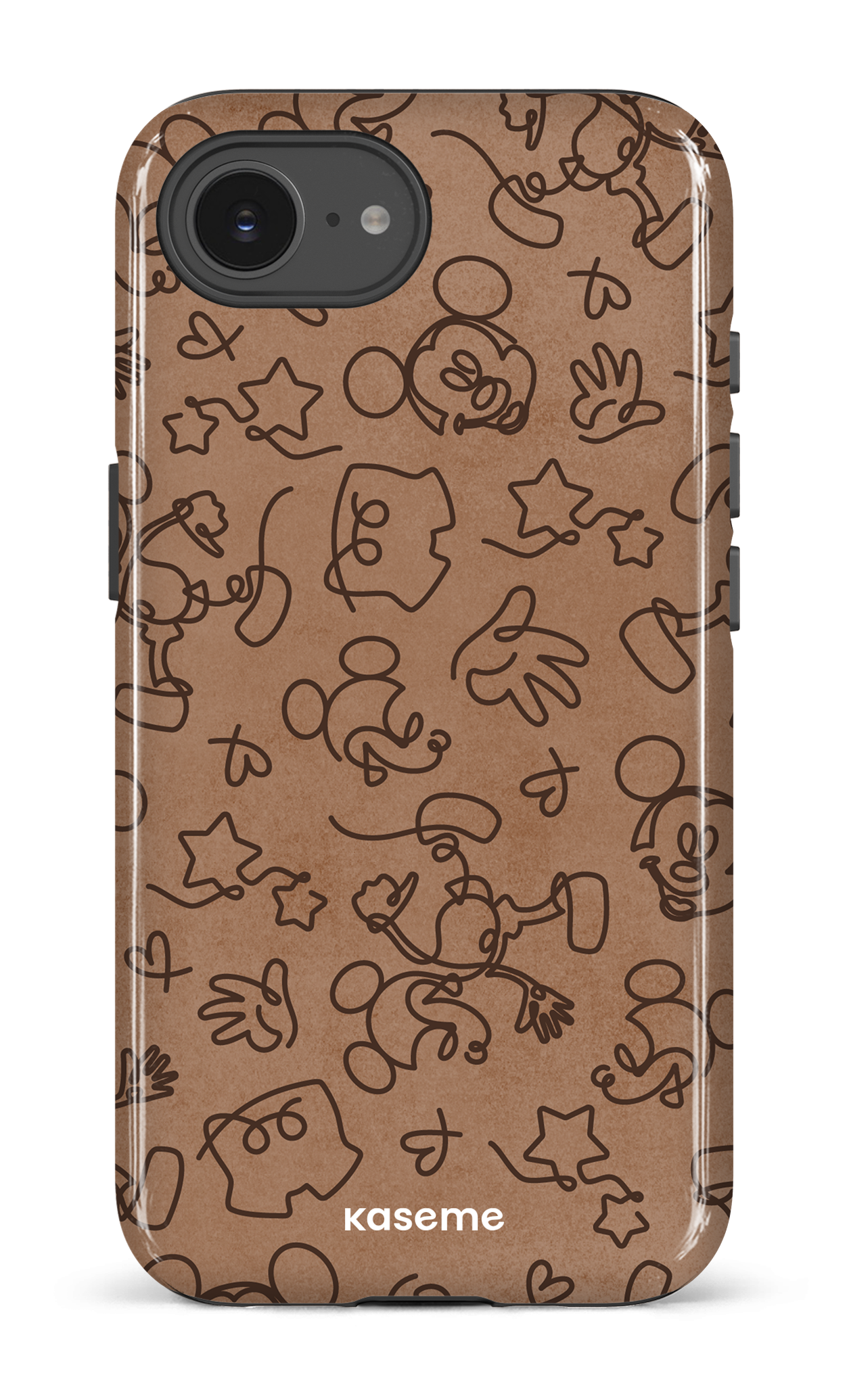 IPhone 16 E Impact Case Doodle Mocha -