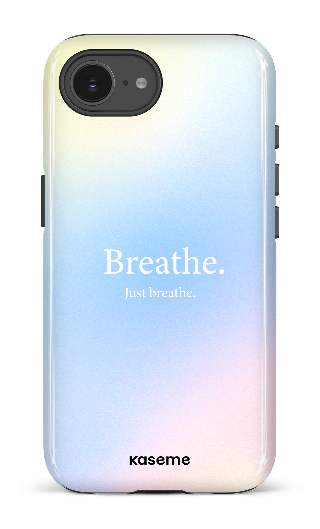 IPhone 16 E Impact Case Just breathe blue -