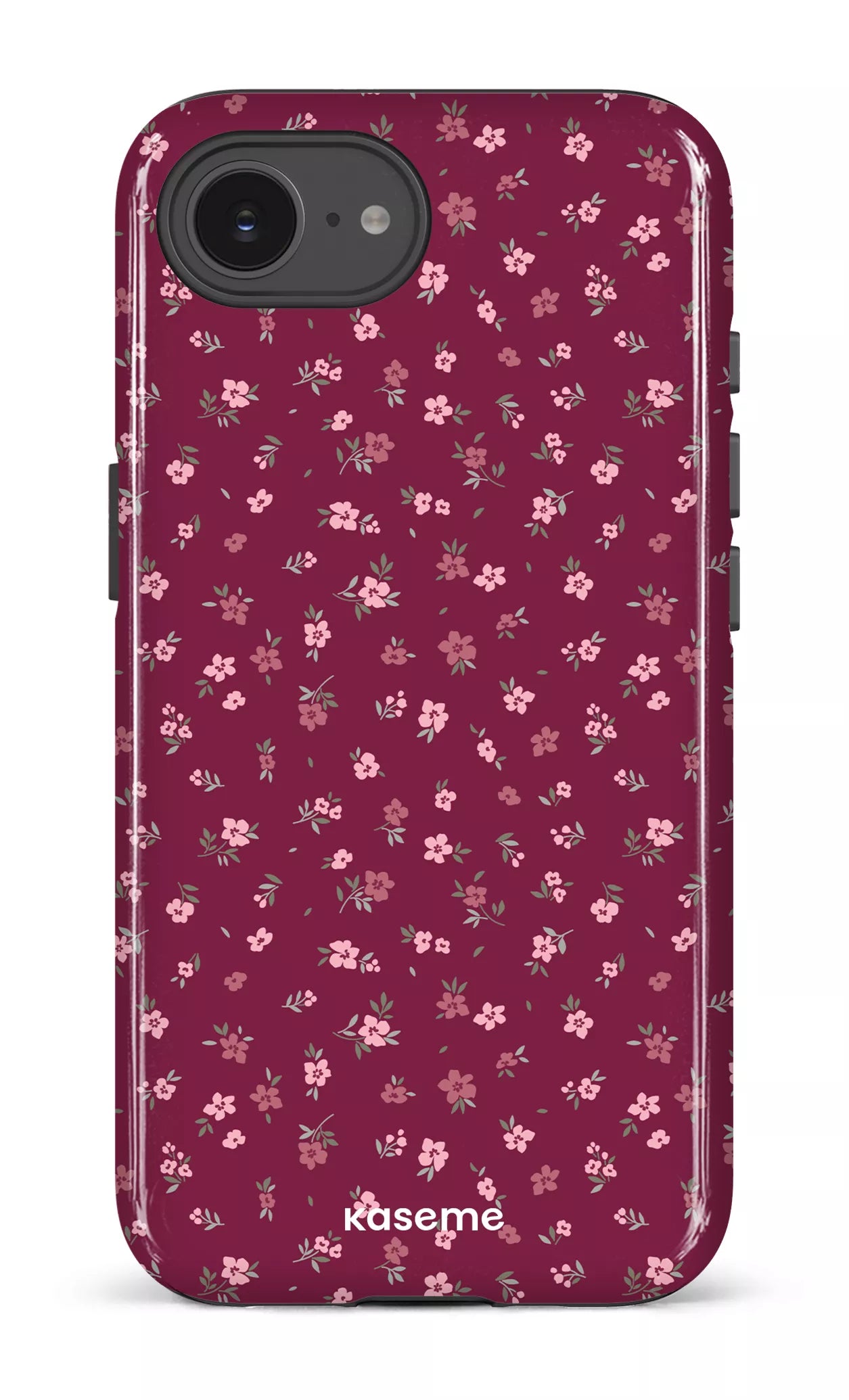 IPhone 16 E Impact Case Porcelain Blossom Burgundy -