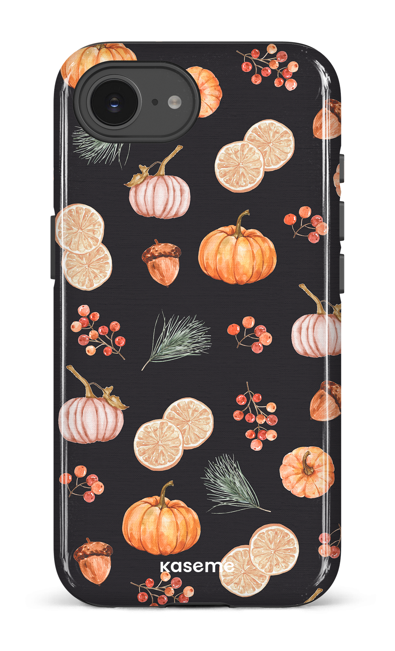 IPhone 16 E Impact Case Pumpkin Garden Black -