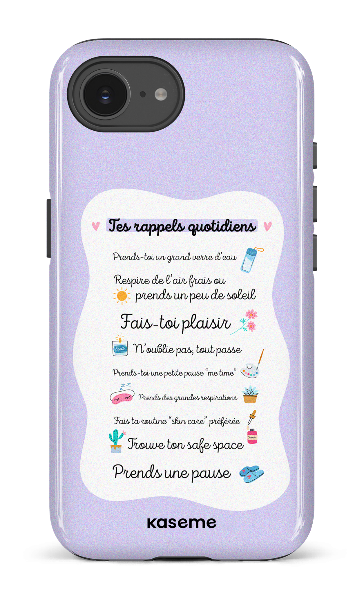 IPhone 16 E Impact Case Tes rappels quotidiens purple -
