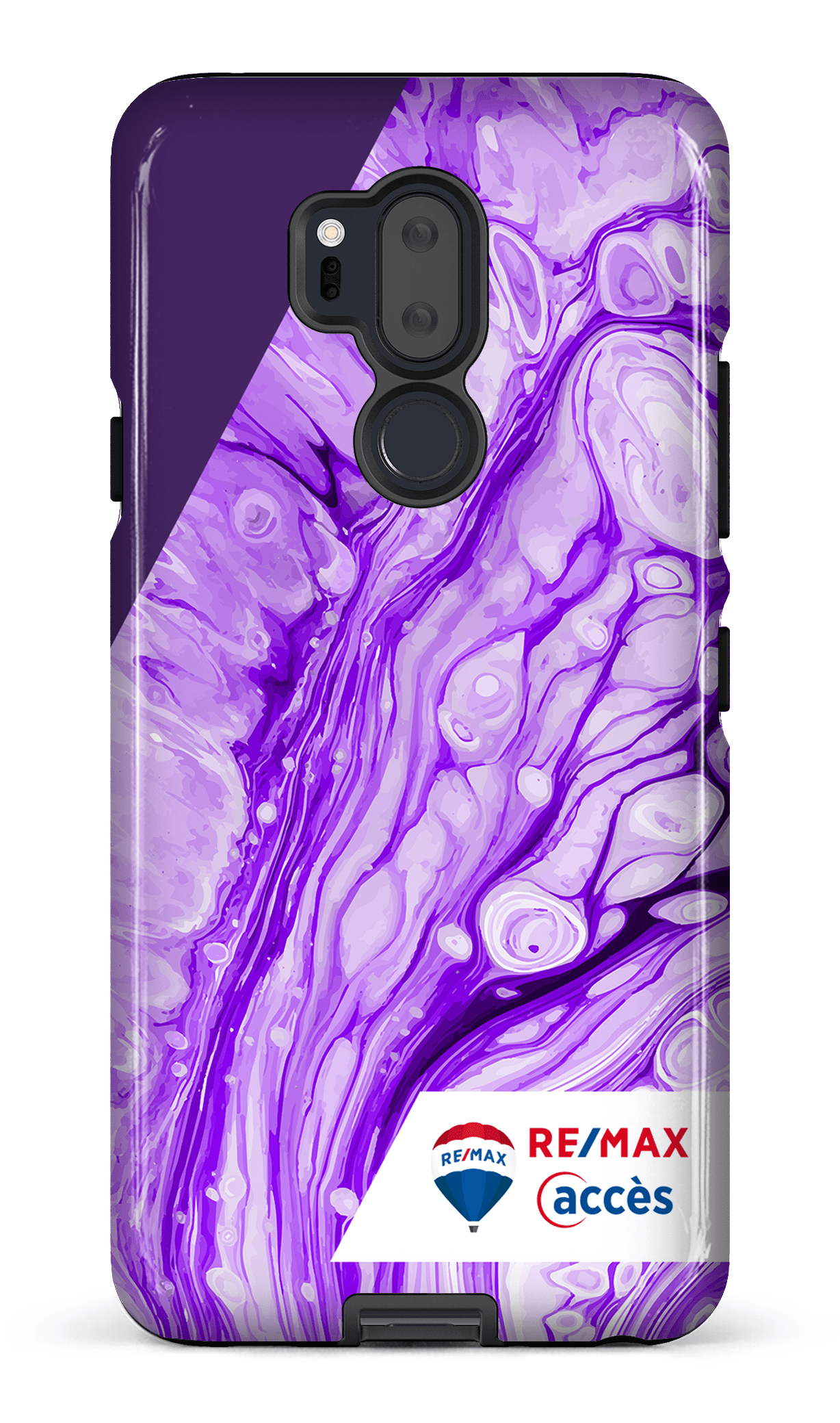 LG G7 Tough Peinture marbrée claire violette -