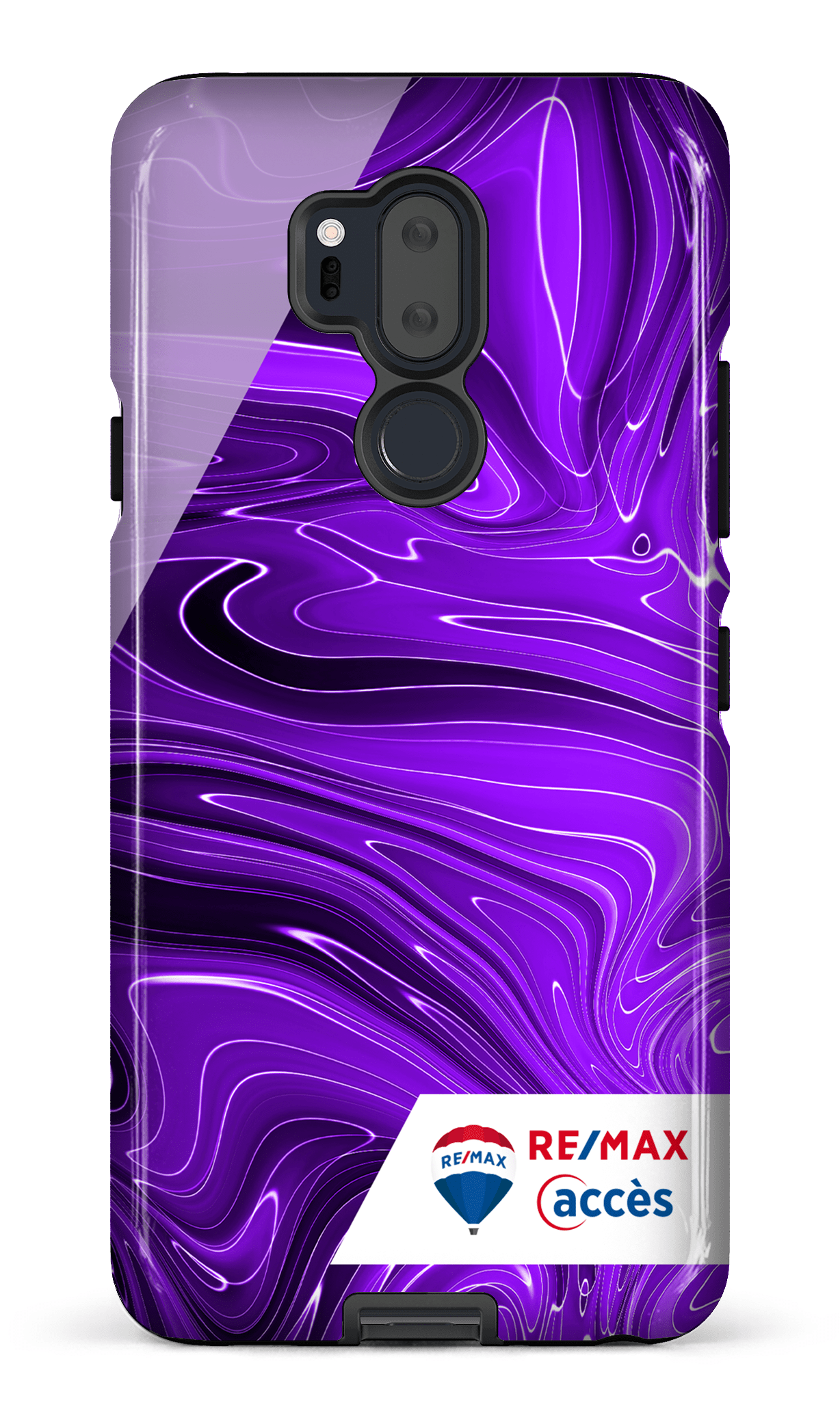 LG G7 Tough Peinture marbrée sombre violette -