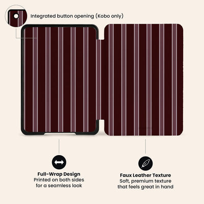 La Linea Burgundy E-Reader Case by Marina Bastarache Thumbnail en EReader 05
