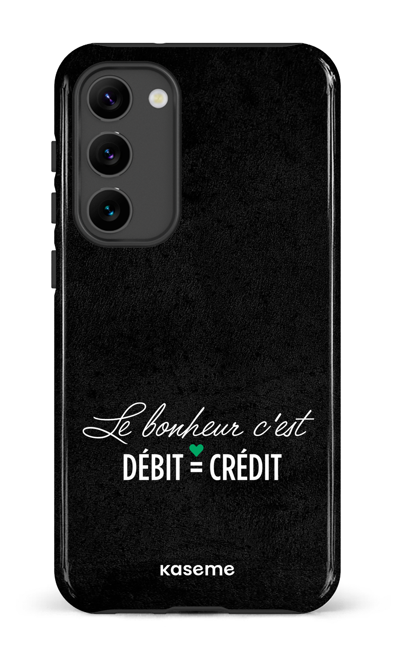 Le bonheur c'est débit = crédit (noir) - Galaxy S23 Plus Tough Gloss