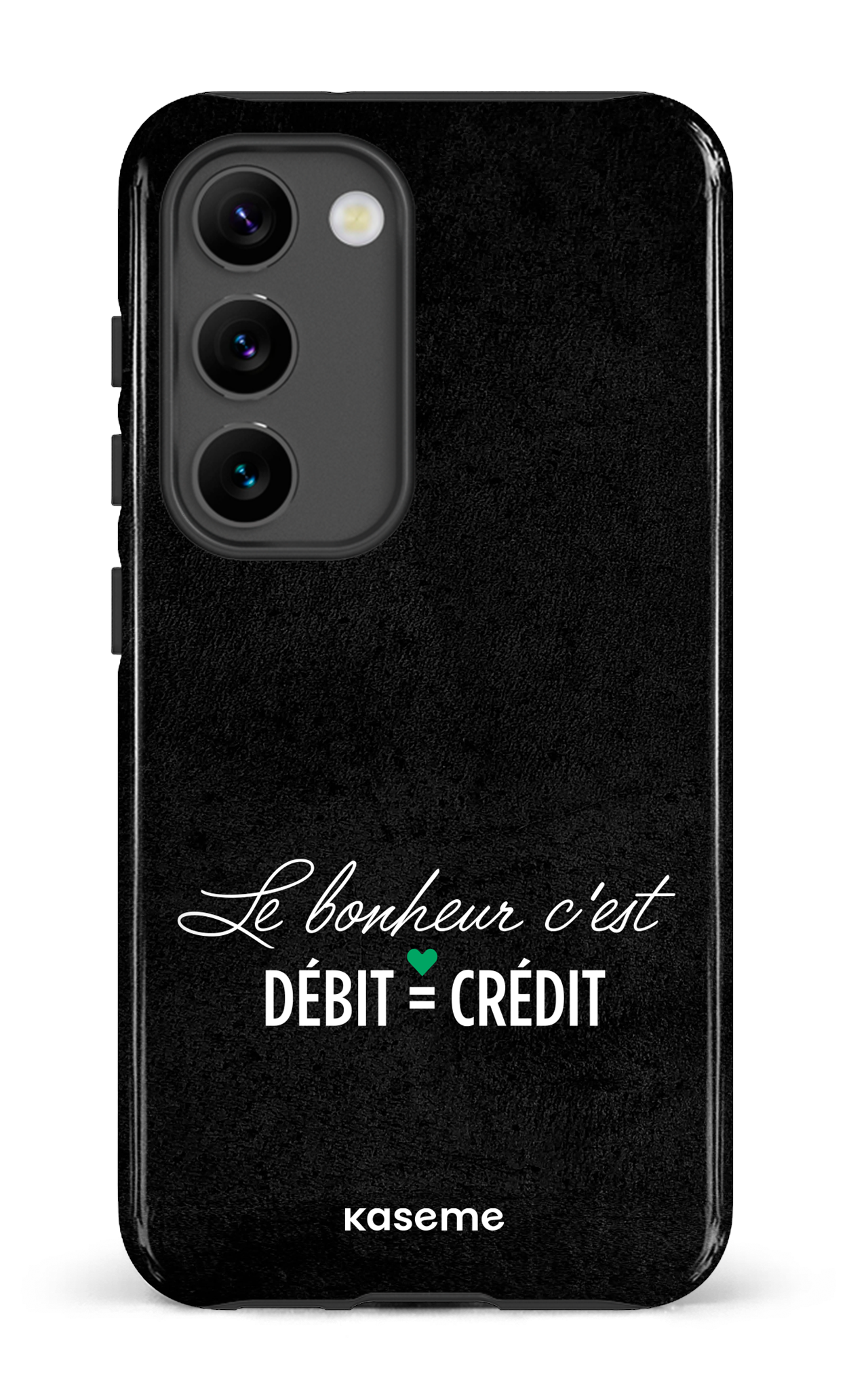 Le bonheur c'est débit = crédit (noir) - Galaxy S23 Tough Gloss