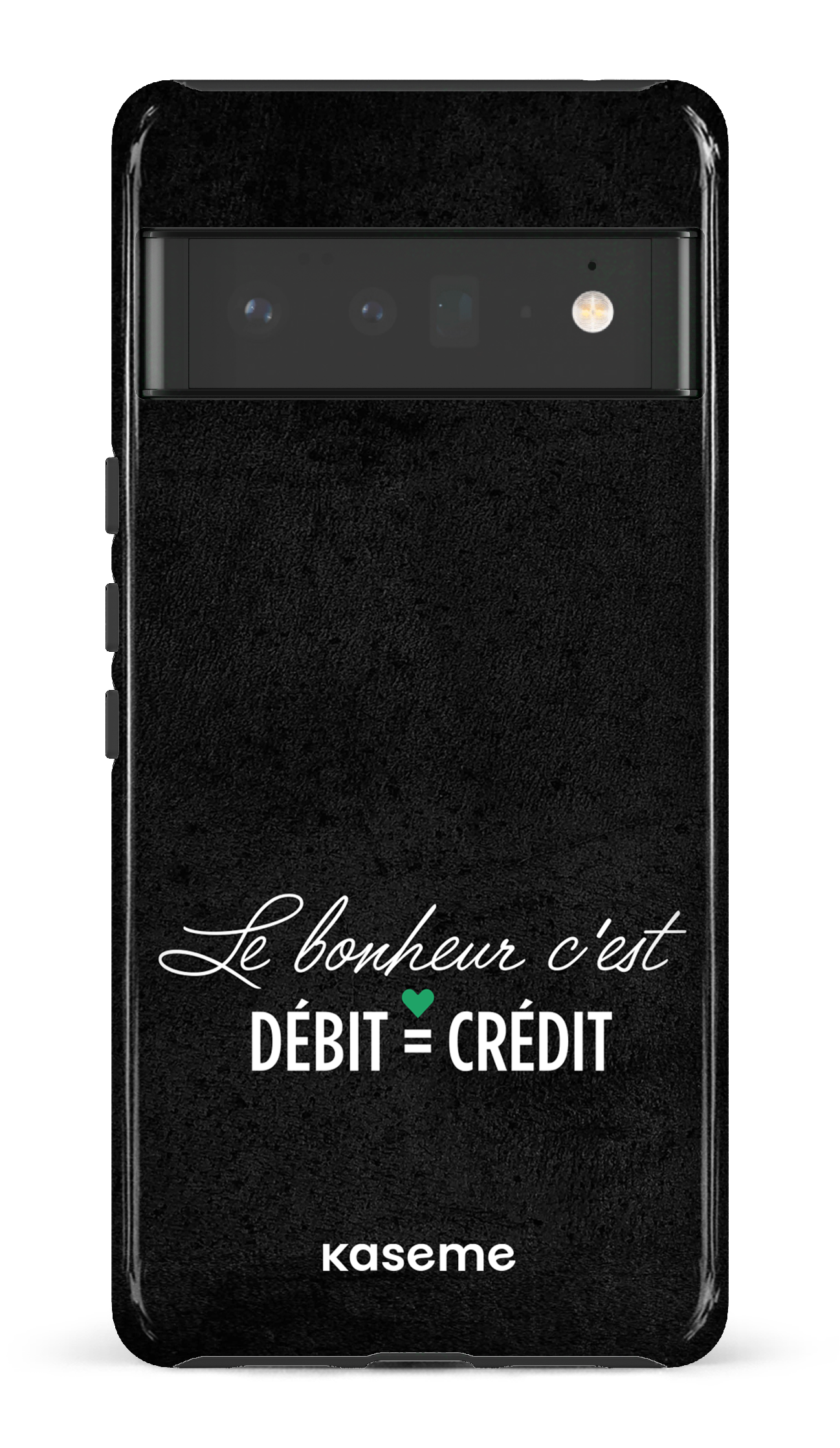 Le bonheur c'est débit = crédit (noir) - Google Pixel 6 Pro Tough (Gloss)
