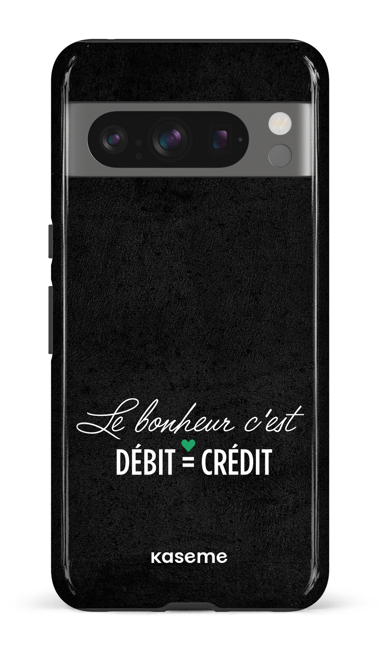 Le bonheur c'est débit = crédit (noir) - Google Pixel 8 Pro Tough Gloss