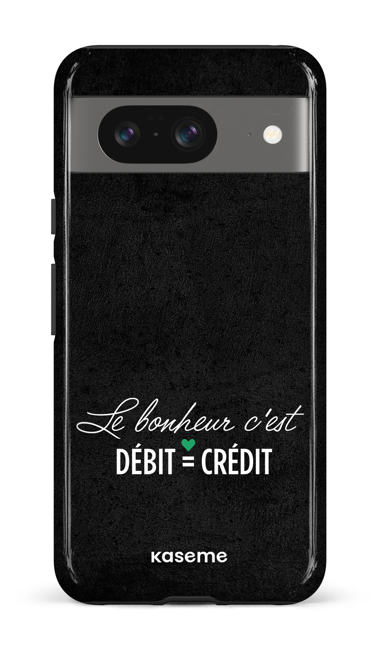 Le bonheur c'est débit = crédit (noir) - Google Pixel 8 Tough Gloss