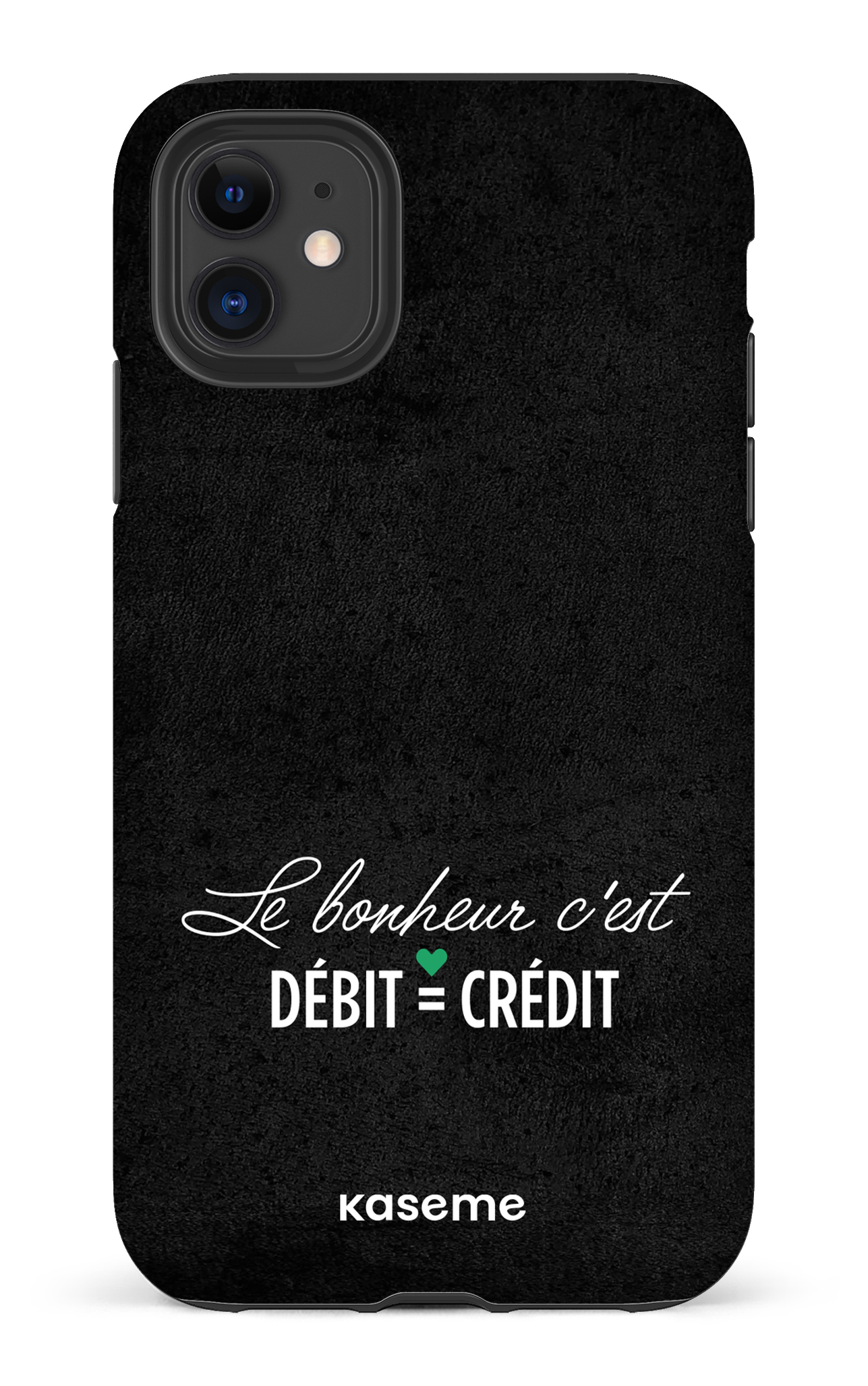 Le bonheur c'est débit = crédit (noir) - iPhone 11 Tough Matte