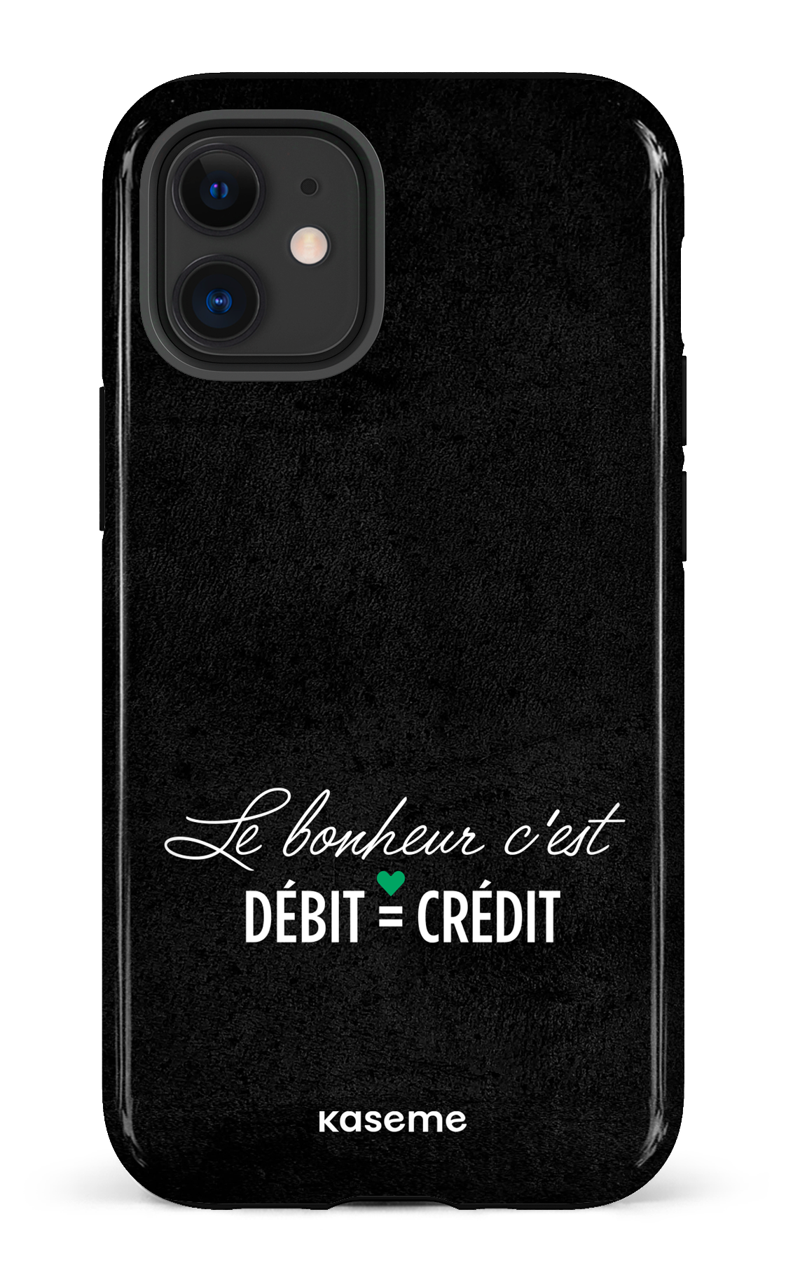 Le bonheur c'est débit = crédit (noir) - iPhone 12 Mini Tough