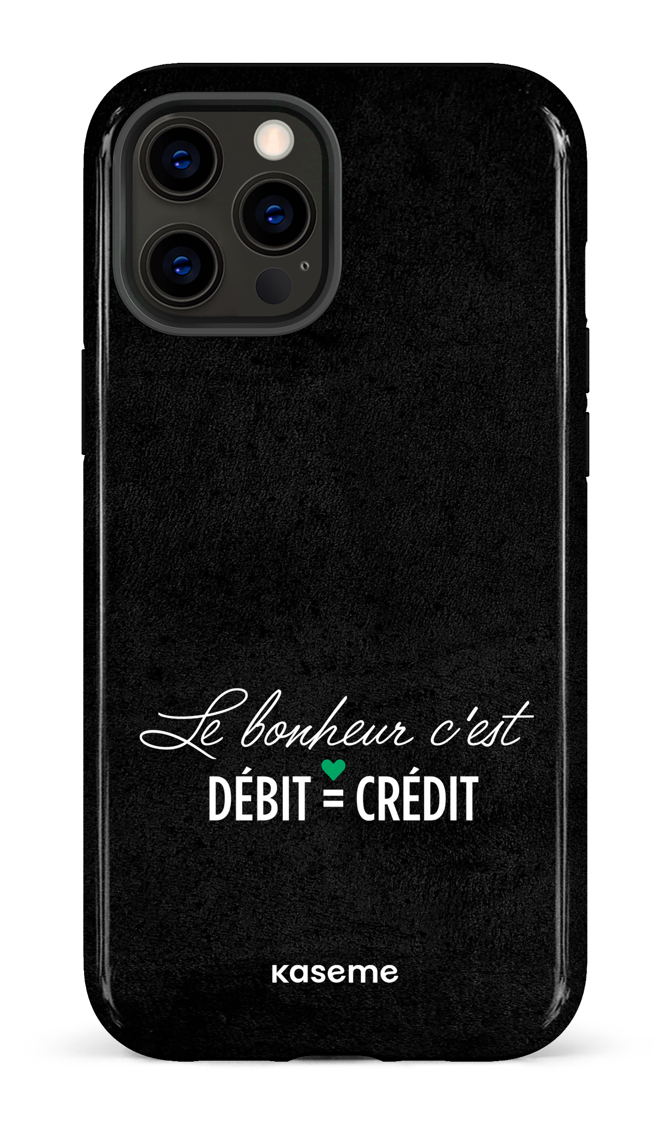 Le bonheur c'est débit = crédit (noir) - iPhone 12 Pro Max Tough